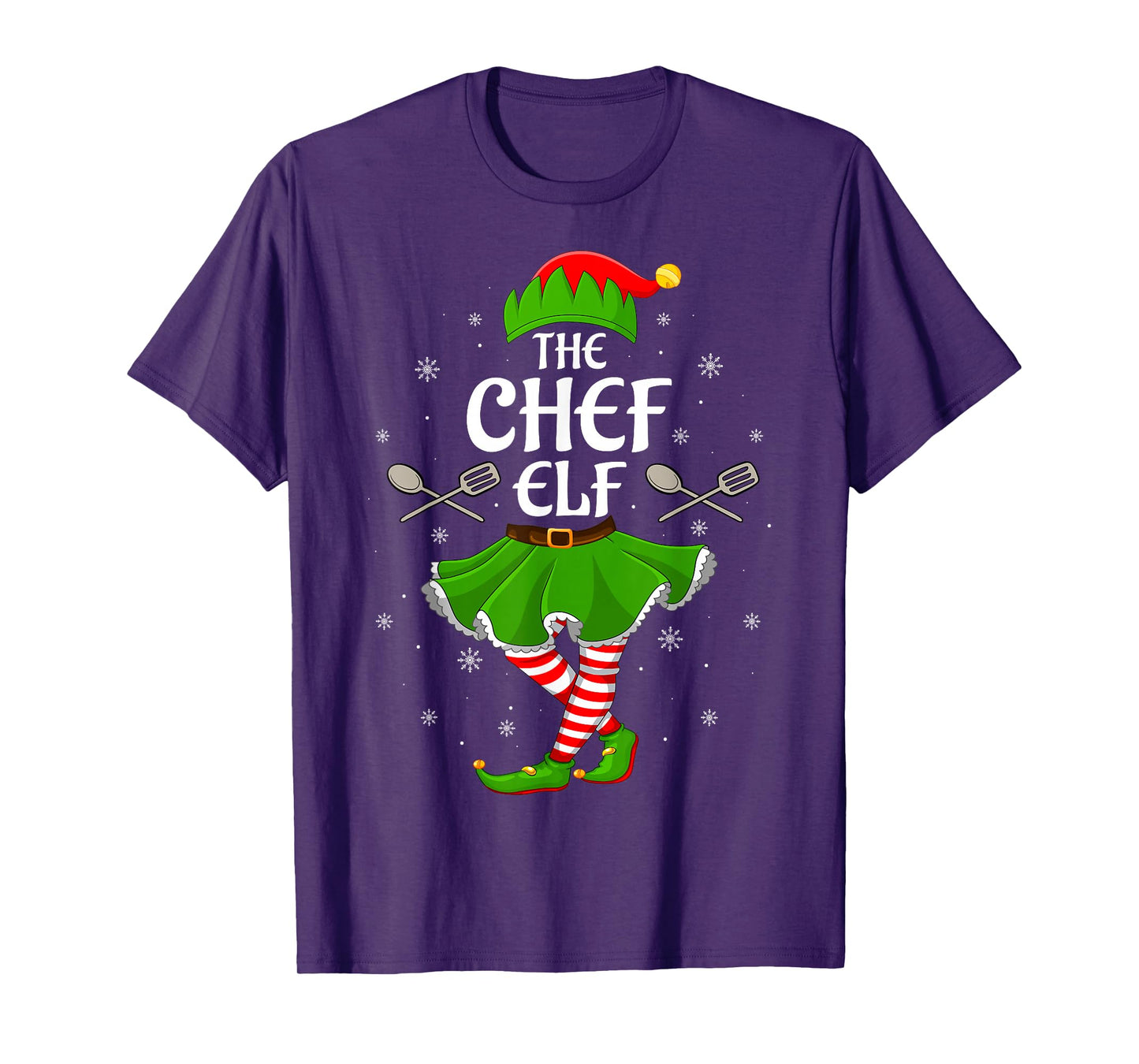 Chef Elf Christmas Family Girls Women Elf Squad Xmas T-Shirt