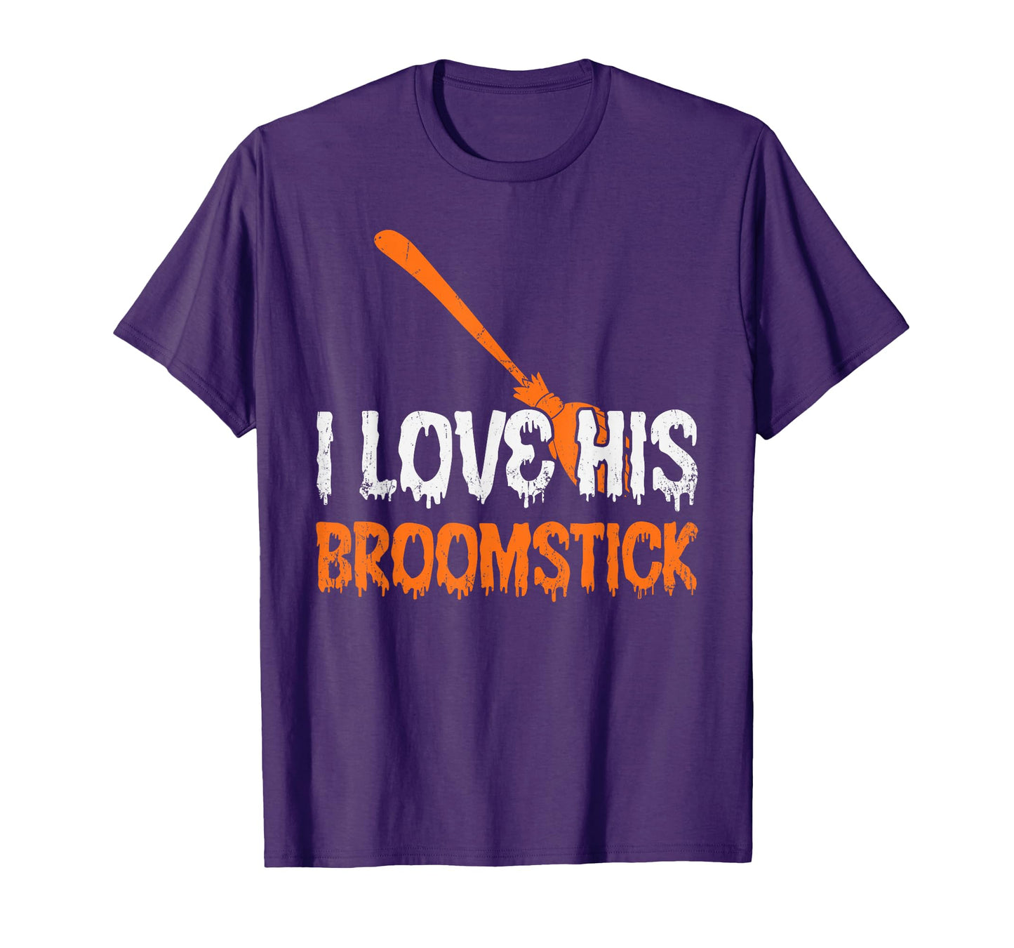 I Love His Broomstick I Love Her Pumpkins Halloween Couples T-Shirt