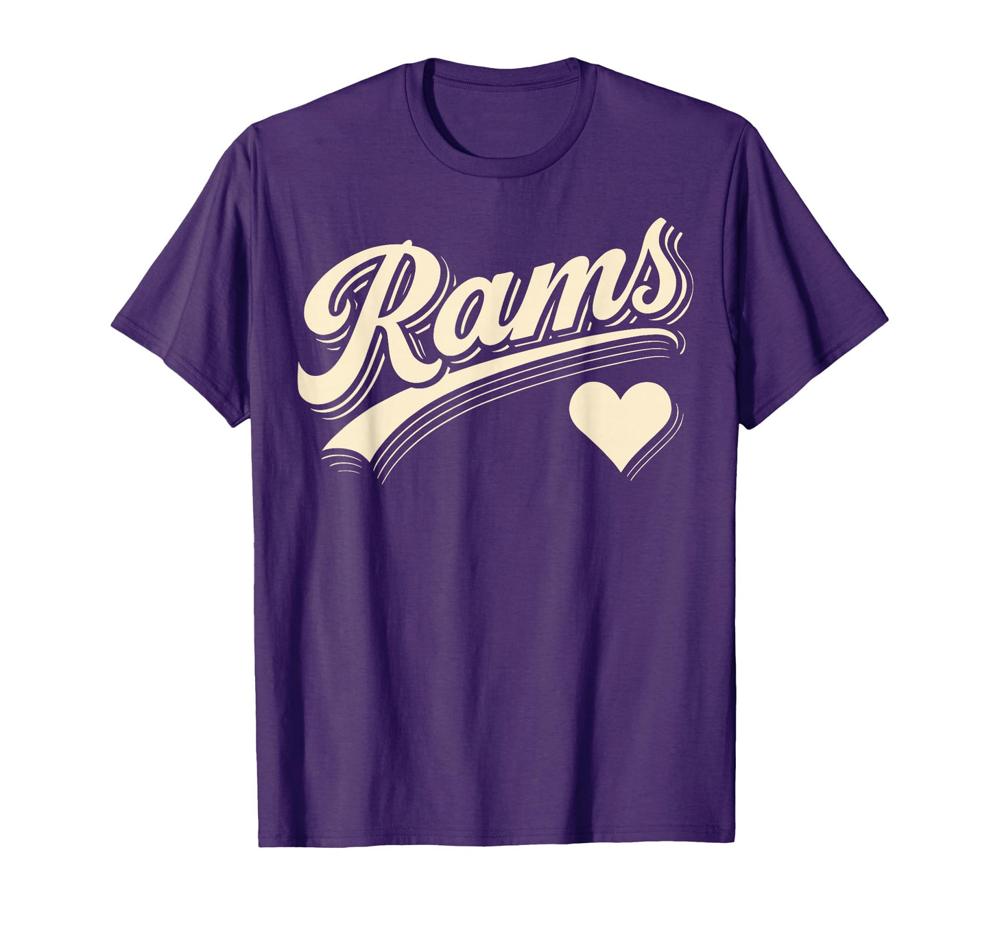 Vintage Rams Heart Lover for Men Women Kid Boy Girl T-Shirt