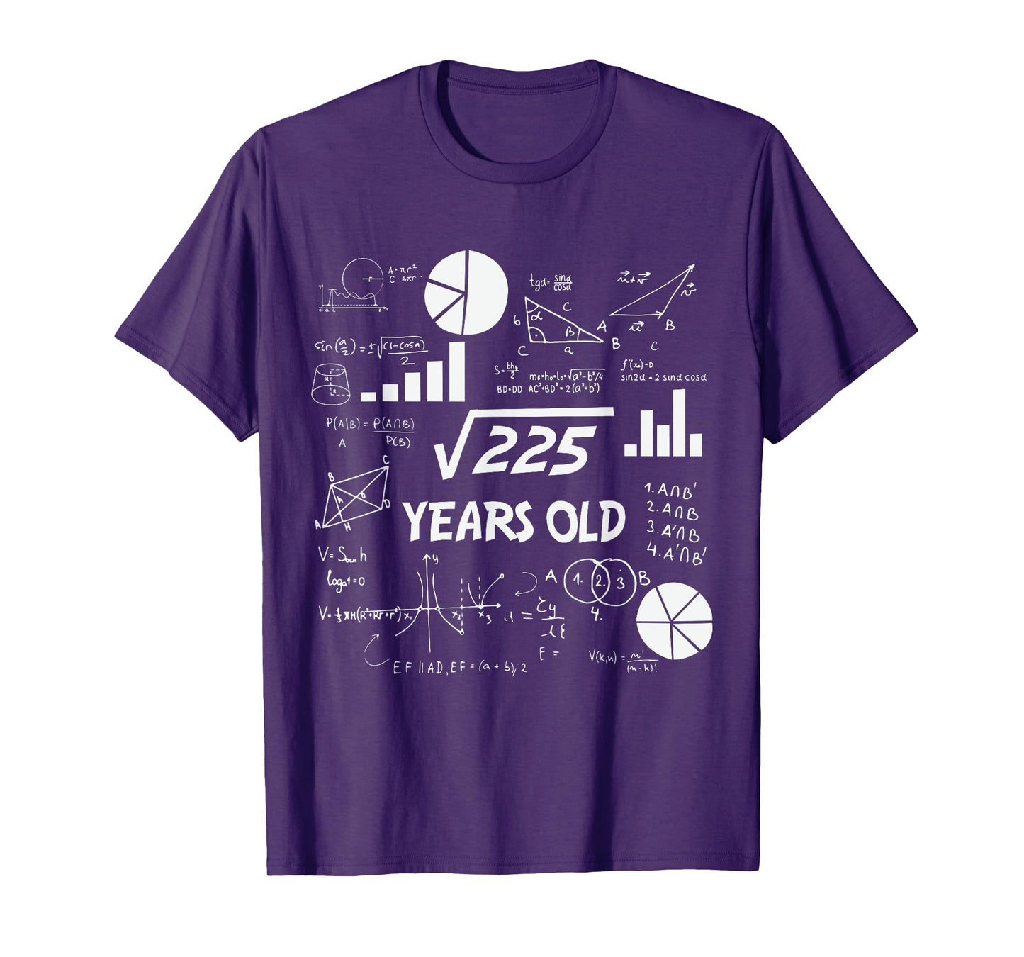 15th Birthday Square Root of 225 Math 15 Years Old Birthday T-Shirt