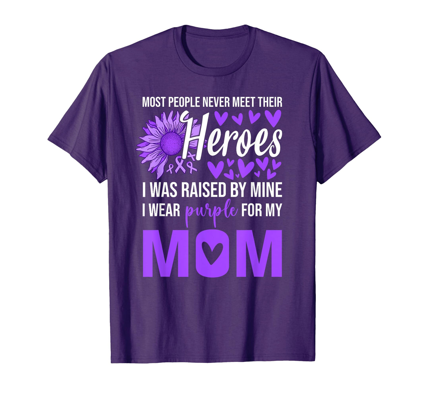 I Wear Purple for Mom Shirt Sunflower Alzheimer‘s Awareness T-Shirt