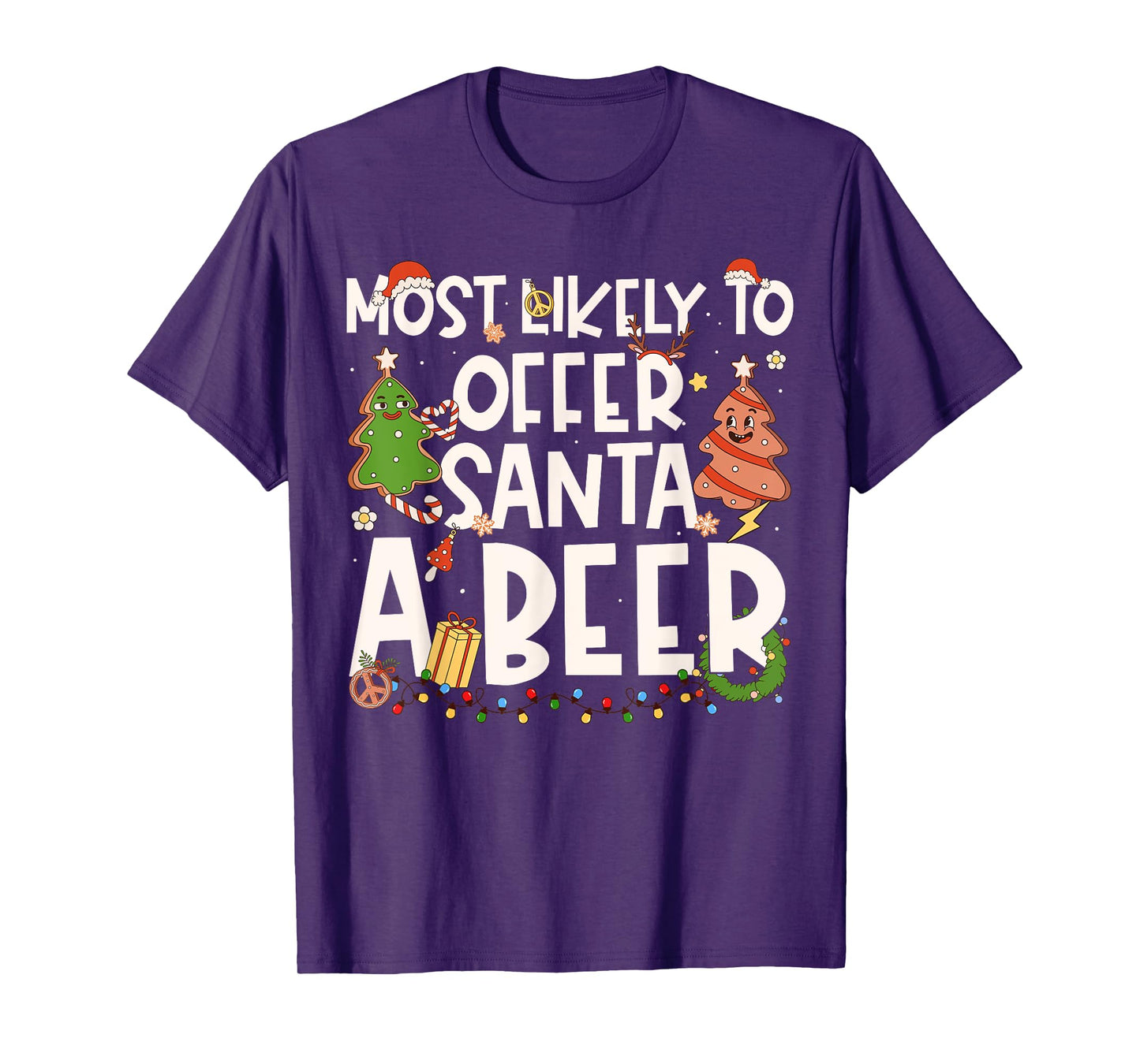 Most Likely to Offer Santa A Beer Family Matching Christmas T-Shirt