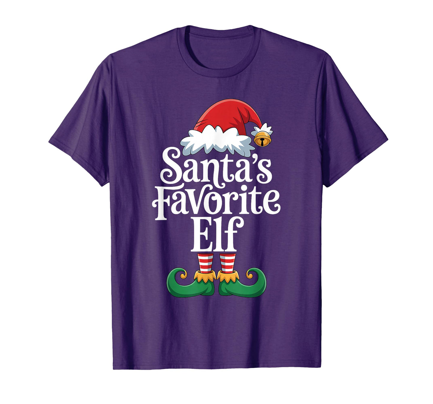 Santa’s Favorite Elf Men Women Elf Matching Pajamas Xmas T-Shirt