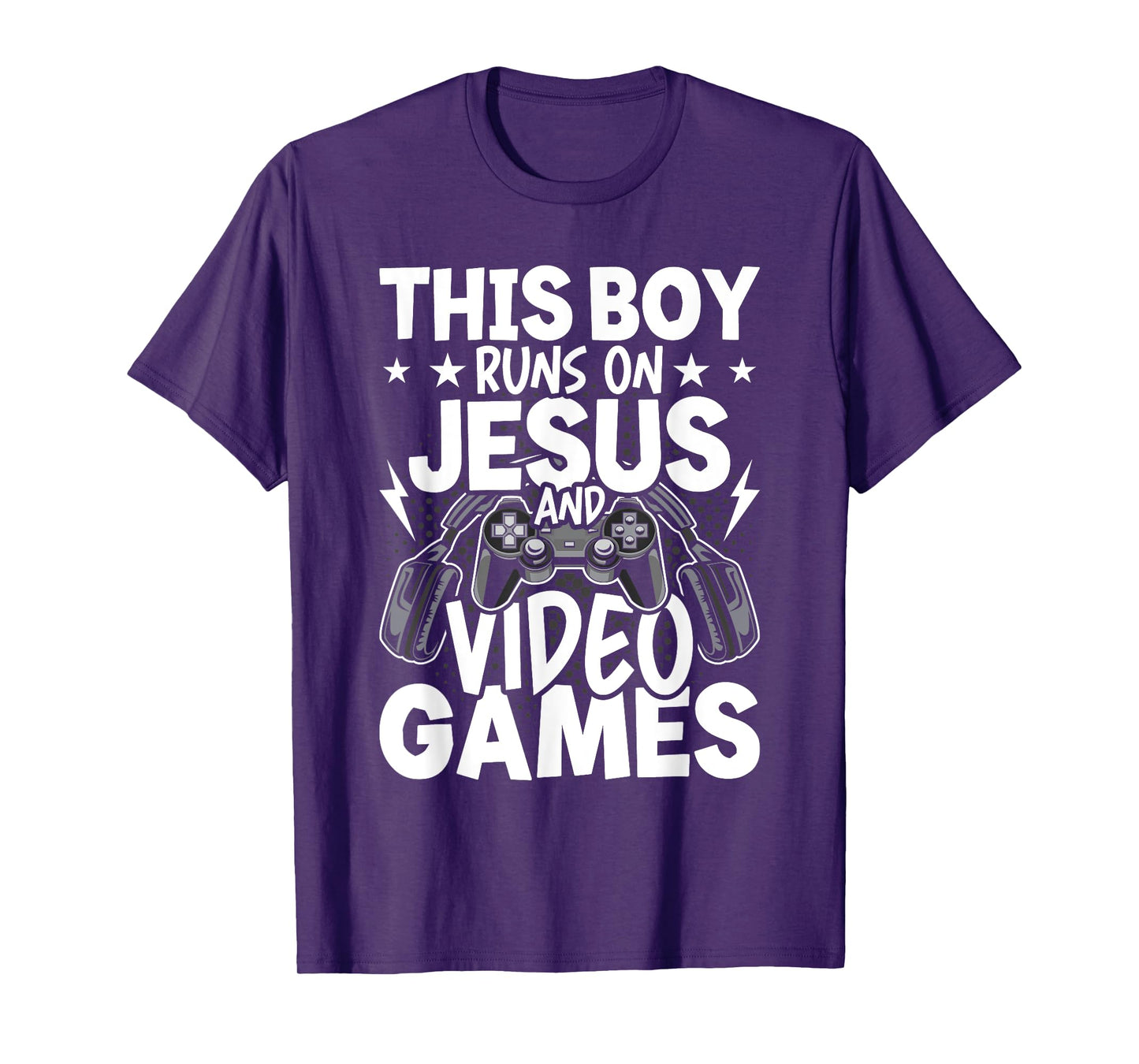 This Boy Runs On Jesus And Video Games Video Gamer Gaming T-Shirt