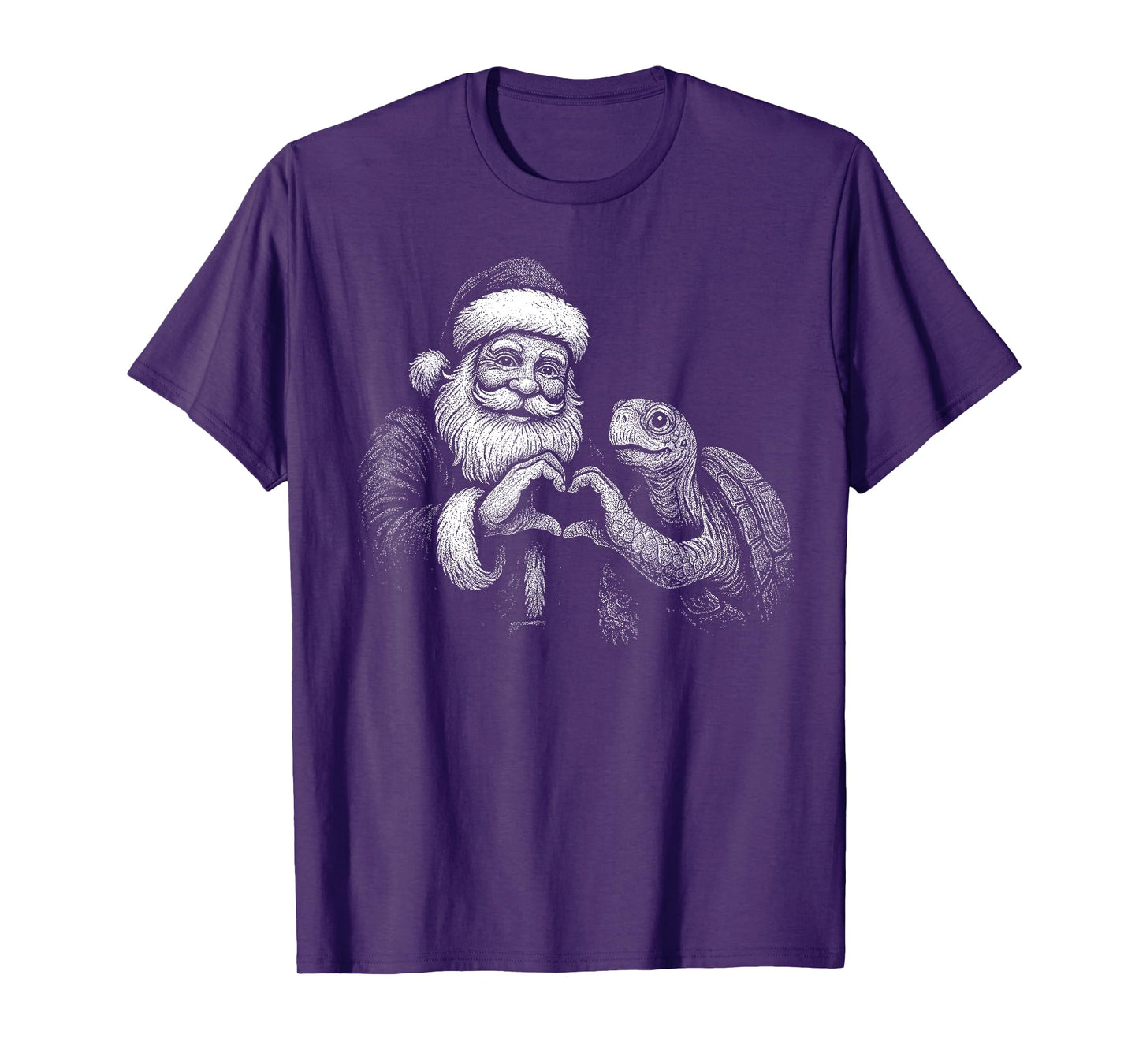 Tortoise Santa Claus Heart Shape Christmas Reptile Lover T-Shirt