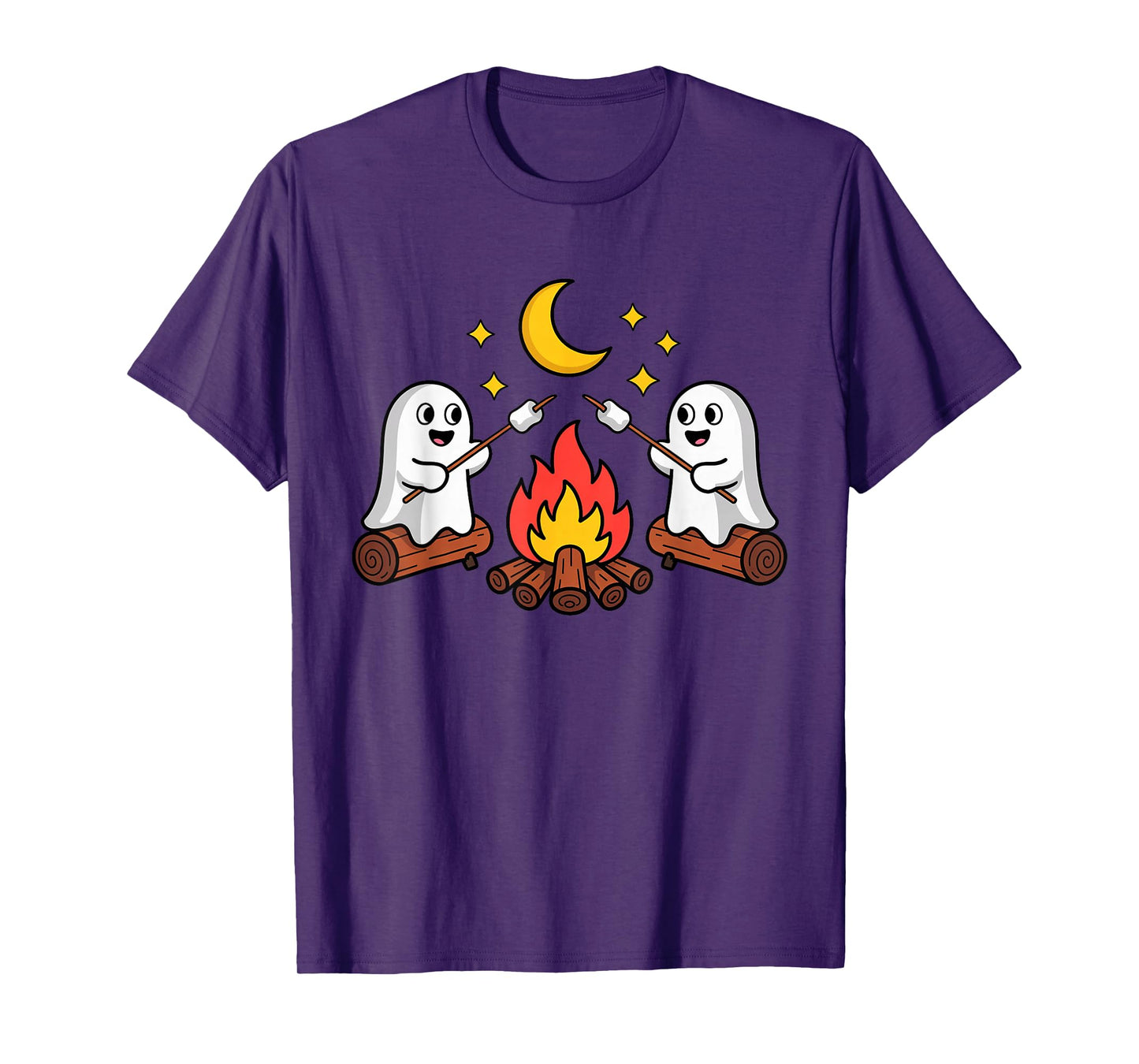 Cute Ghosts Camping Halloween Campfire Toddler Kids Costume T-Shirt
