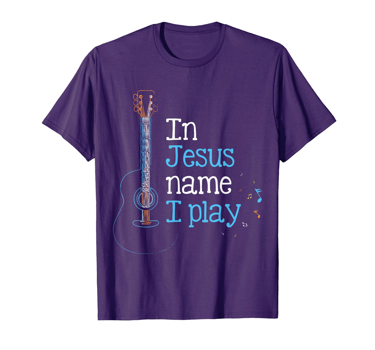 In Jesus Name i Play Guitar Christian Vintage Guitar Player T-Shirt