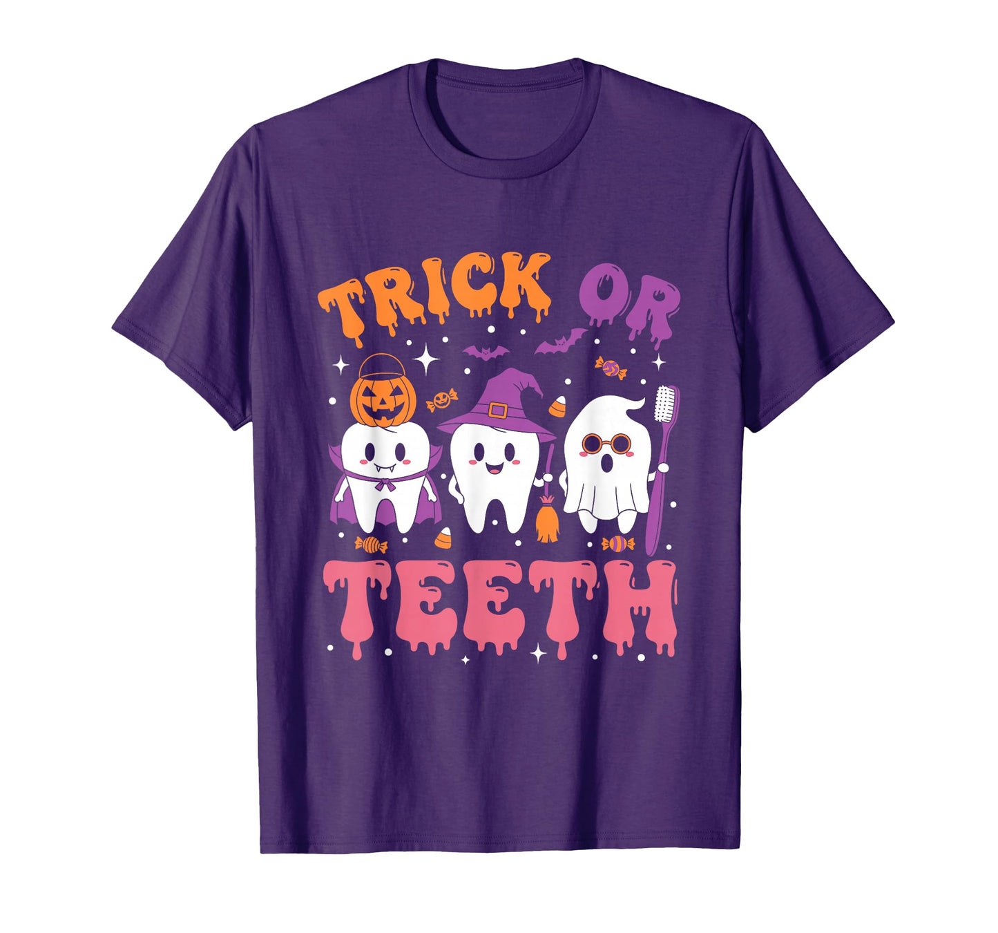 Trick Or Teeth Funny Dentist Dental Squad Halloween T-Shirt