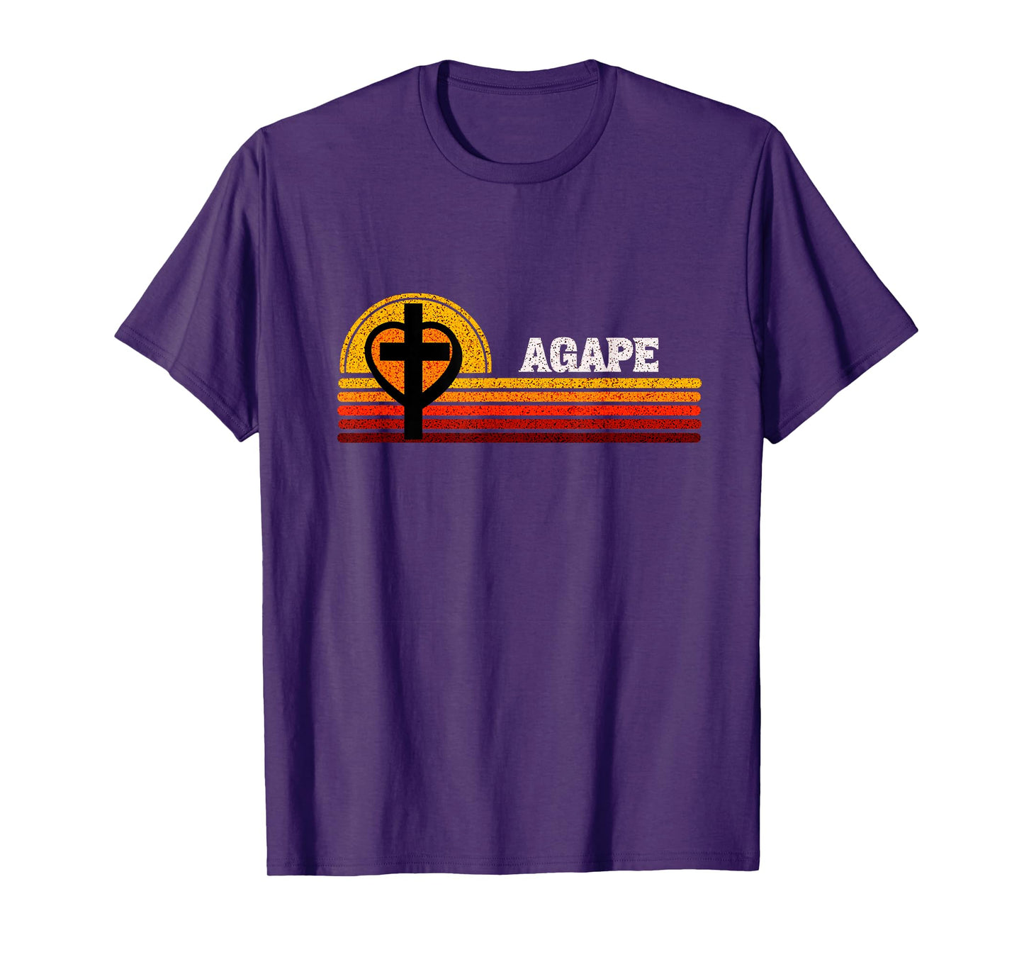 Agape God Love and Man Cross Heart Christian Faith T-Shirt