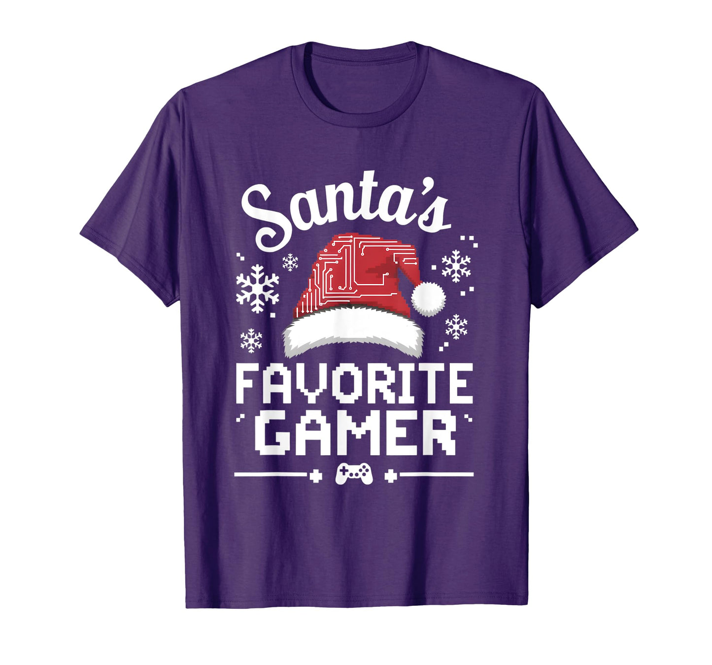 Santa's Favorite Gamer Xmas Pajama Gaming Christmas Boys Men T-Shirt