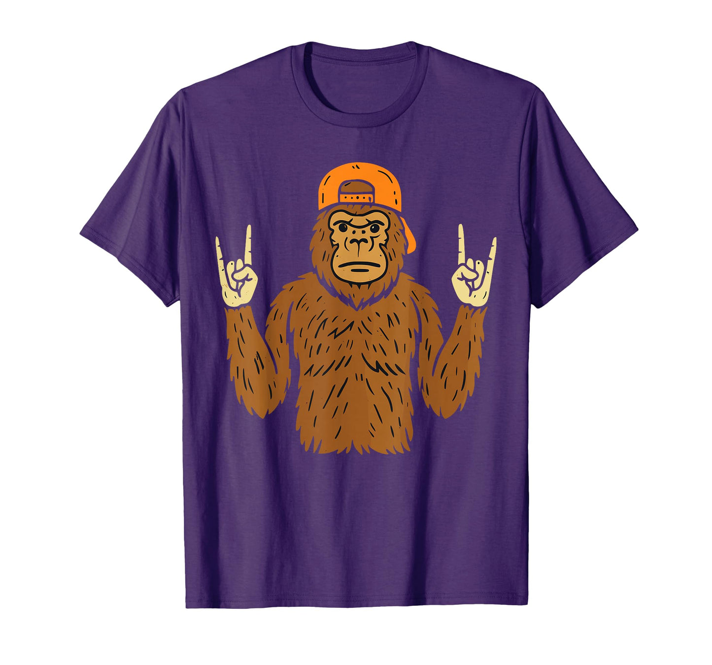 Rocker Bigfoot Cap Skater Cool Halloween Punk Rock Men Boys T-Shirt