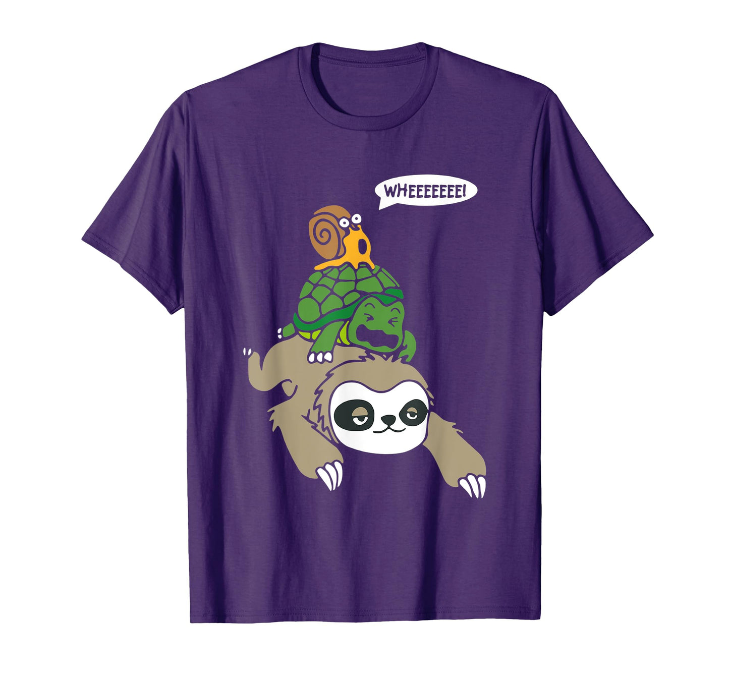 Weeee! Snail, Tortoise, Sloth Piggyback Ride Animal Lover T-Shirt