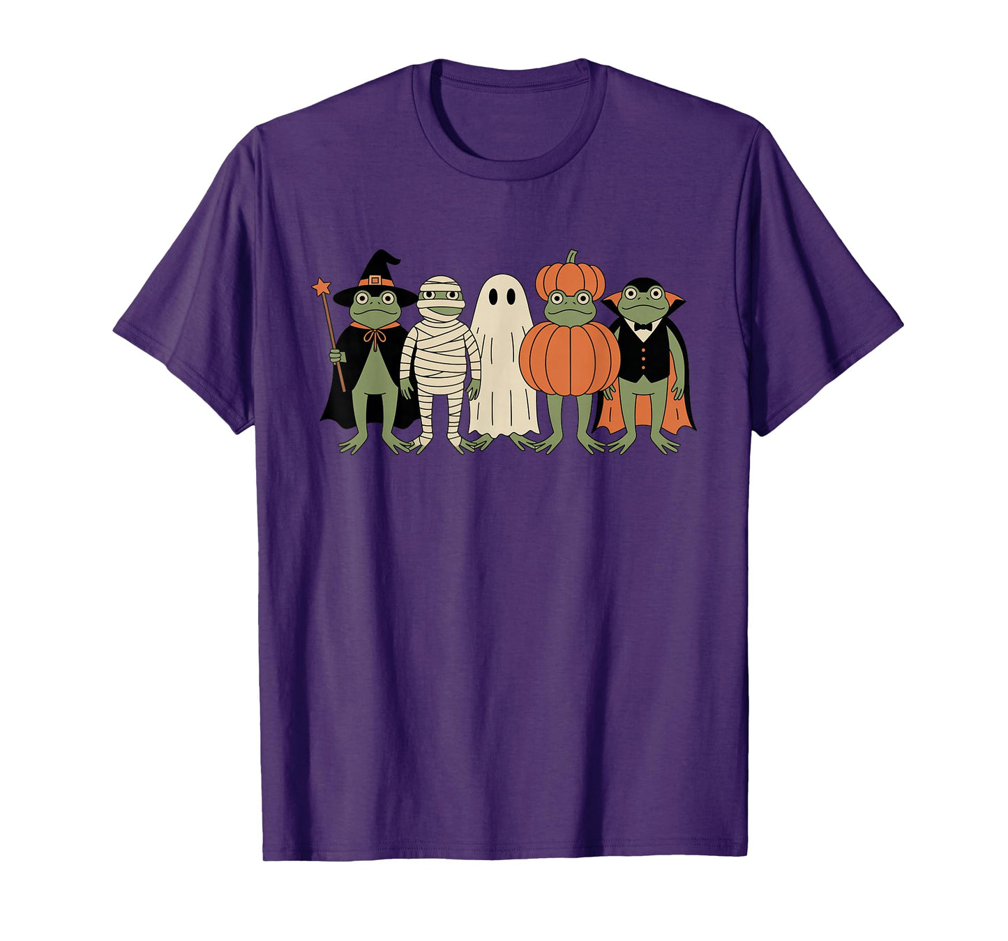 Cute Ghost Witch Mummy Pumpkin Frog Halloween Trick or Treat T-Shirt