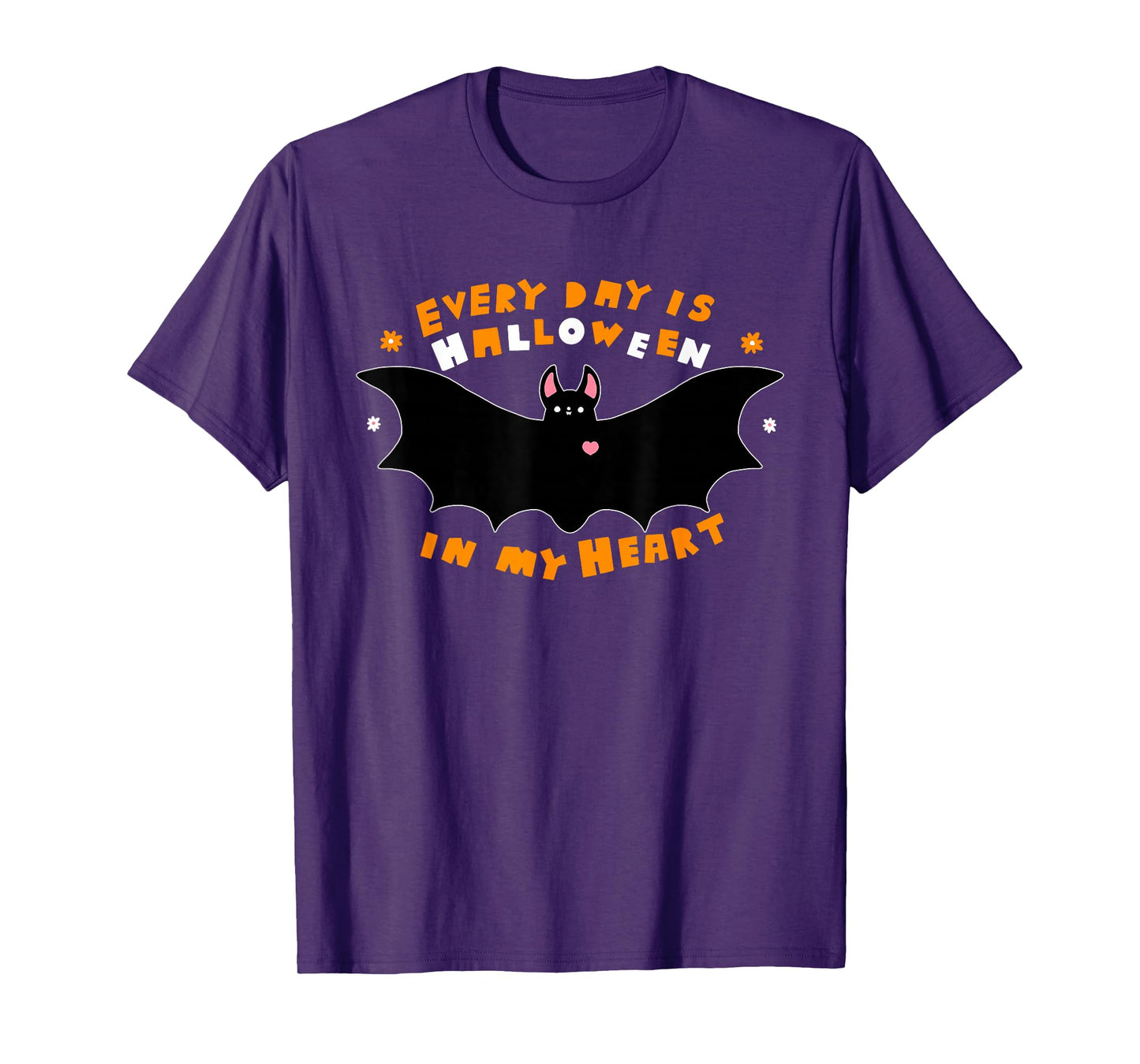 Every Day is Halloween in My Heart Bat Pumpkin Halloween T-Shirt