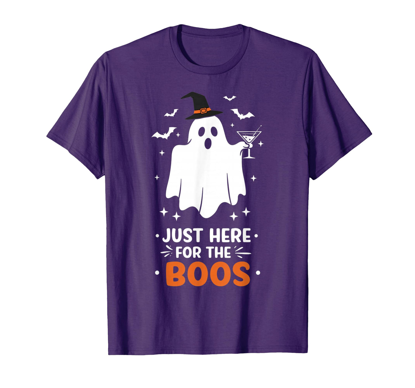 Just Here for The Boos Ghost Witch Hat Halloween Party T-Shirt