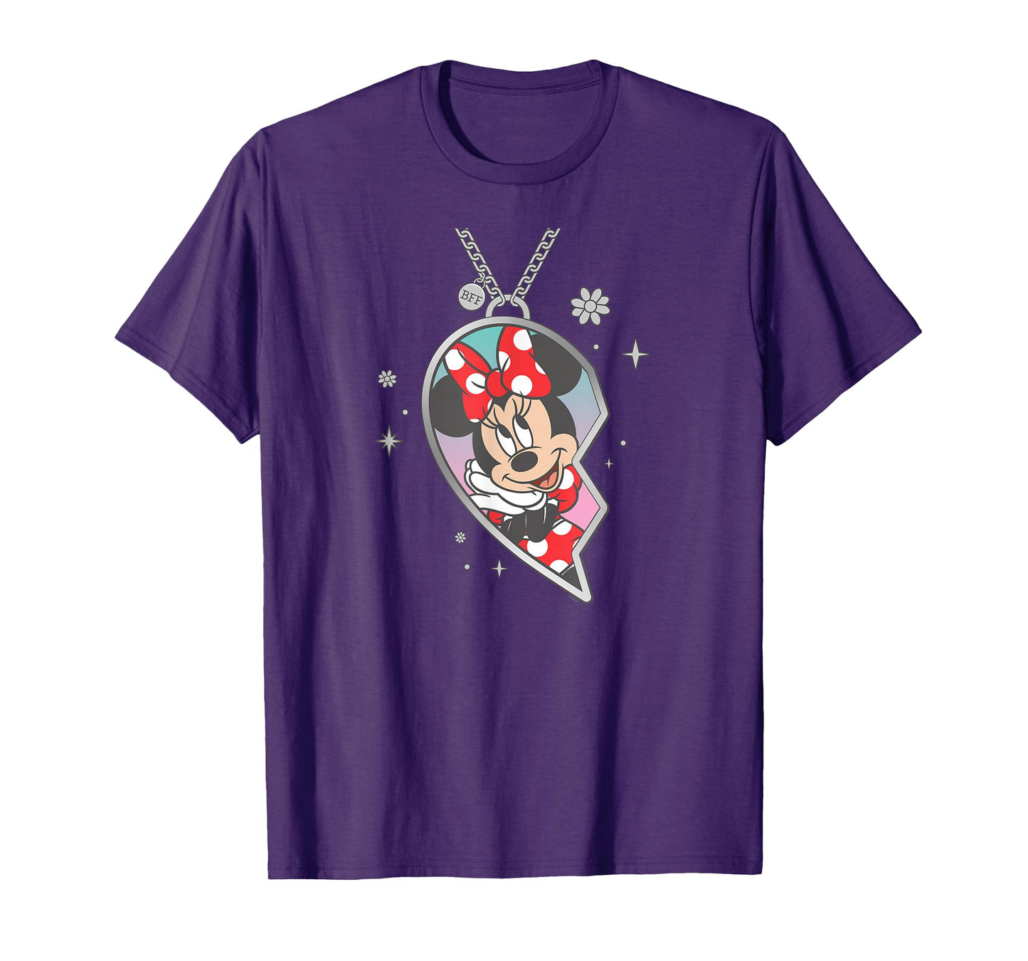 Disney BFF Best Friends Minnie Mouse Matching Heart Necklace T-Shirt