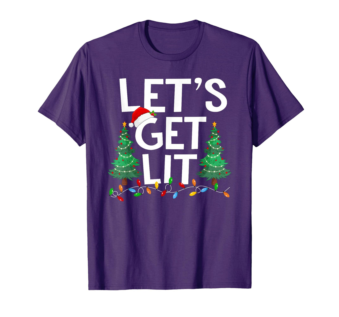 Let's Get Lit Xmas Tree Lighting Matching Family Christmas T-Shirt