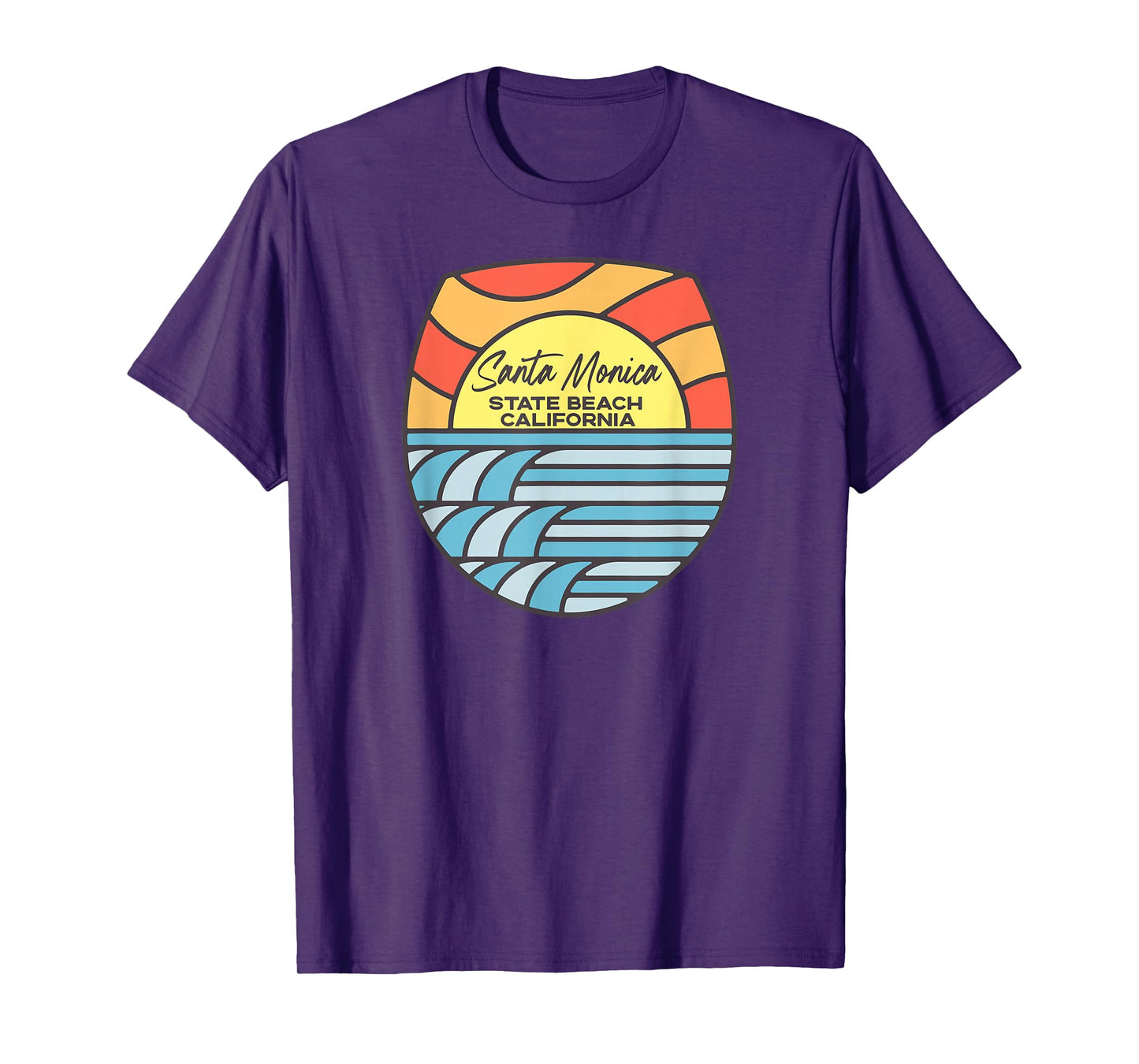 Santa Monica State Beach California CA Lover Sunset T-Shirt