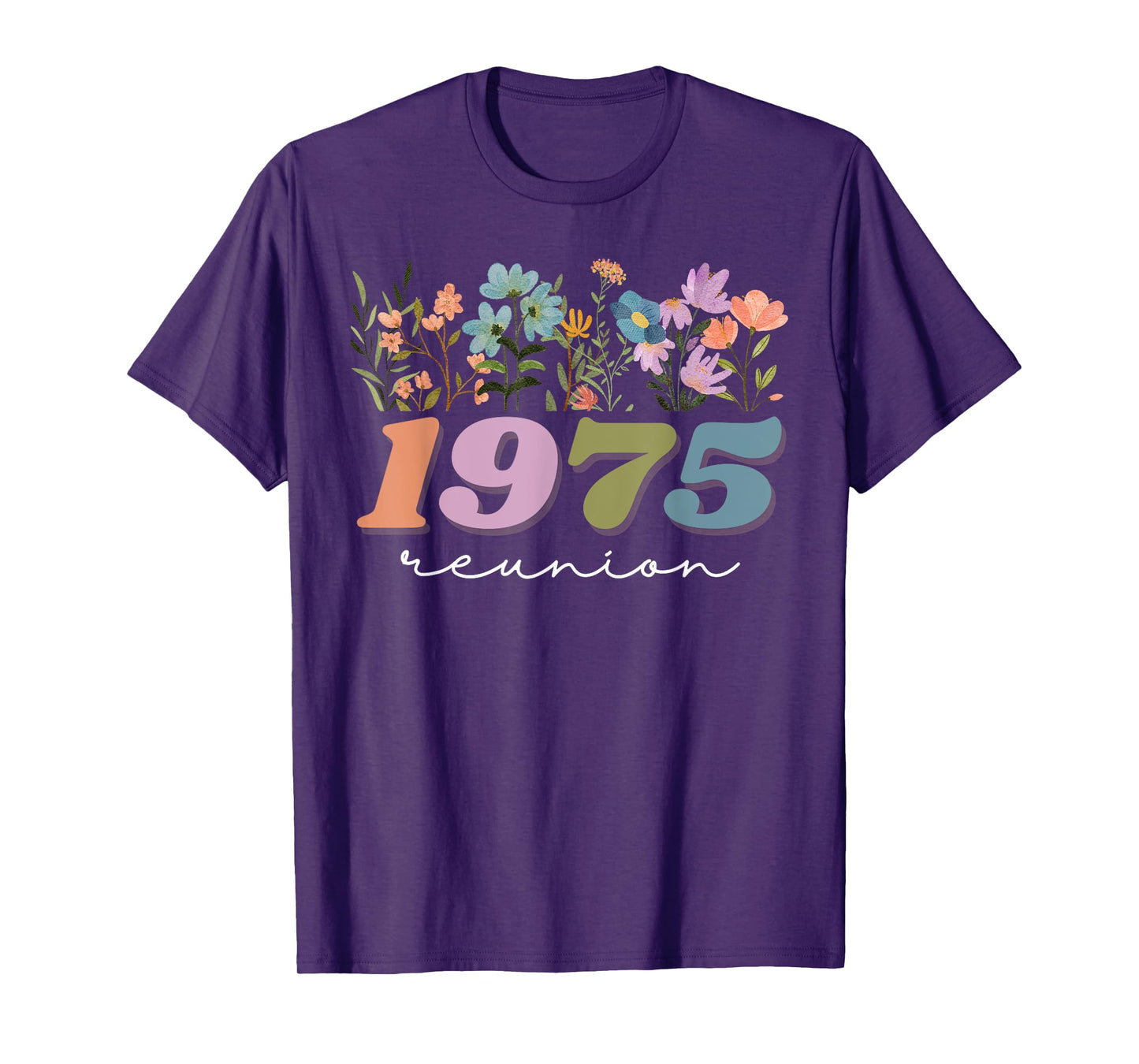 Cute Wildflower Class Of 1975 Reunion Graduation High School T-Shirt