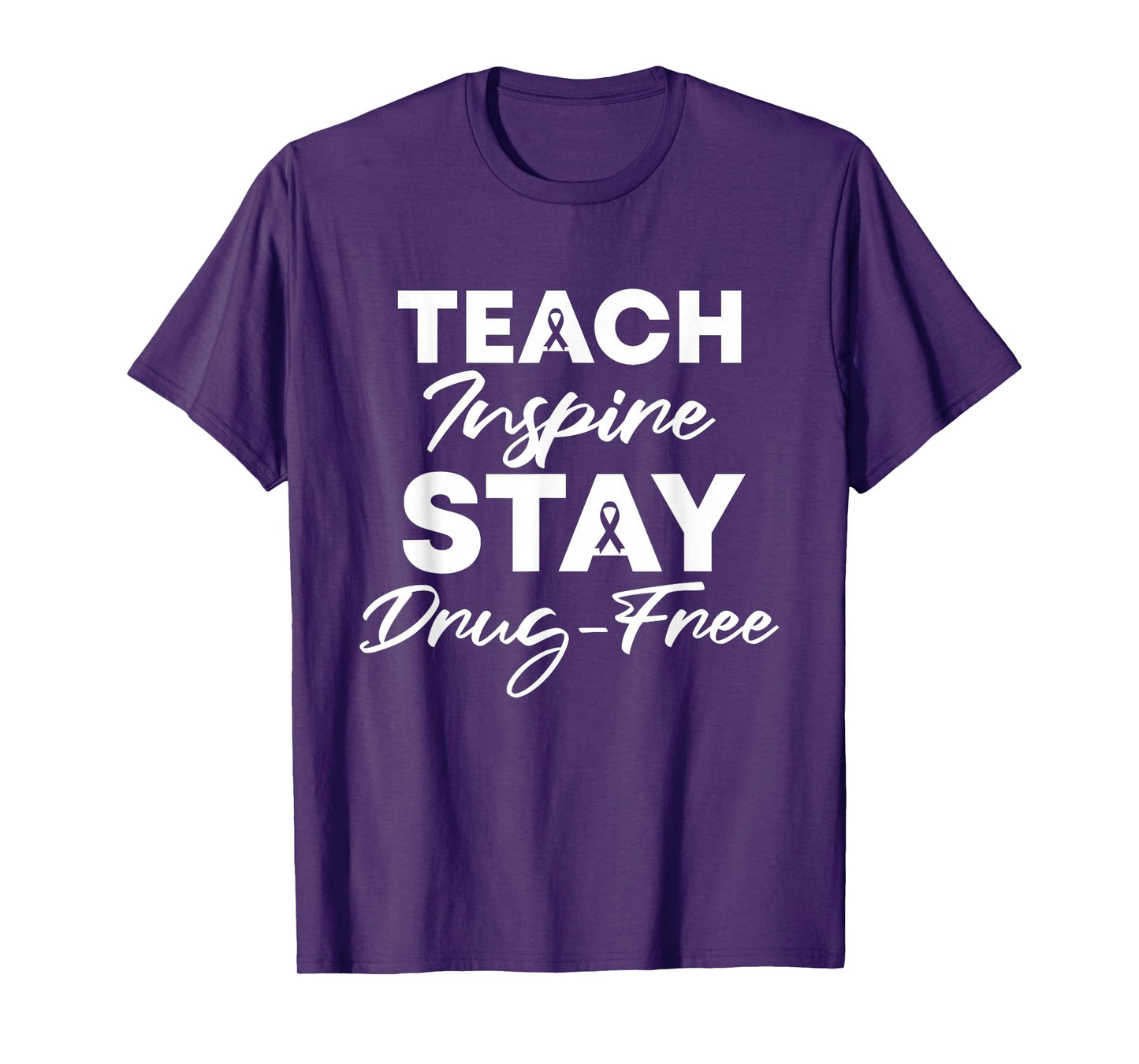 Teach Inspire Stay Drug-Free Red Ribbon Week Teacher kids T-Shirt