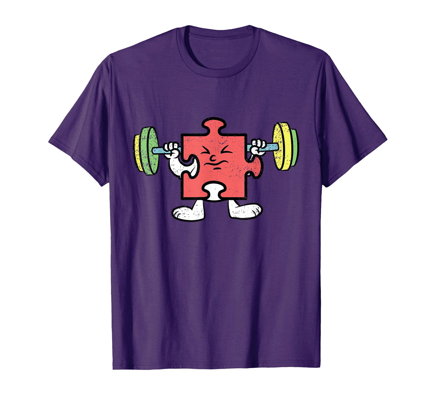 Puzzle Piece Workout Autism Awareness Gym Fitness Autistic T-Shirt