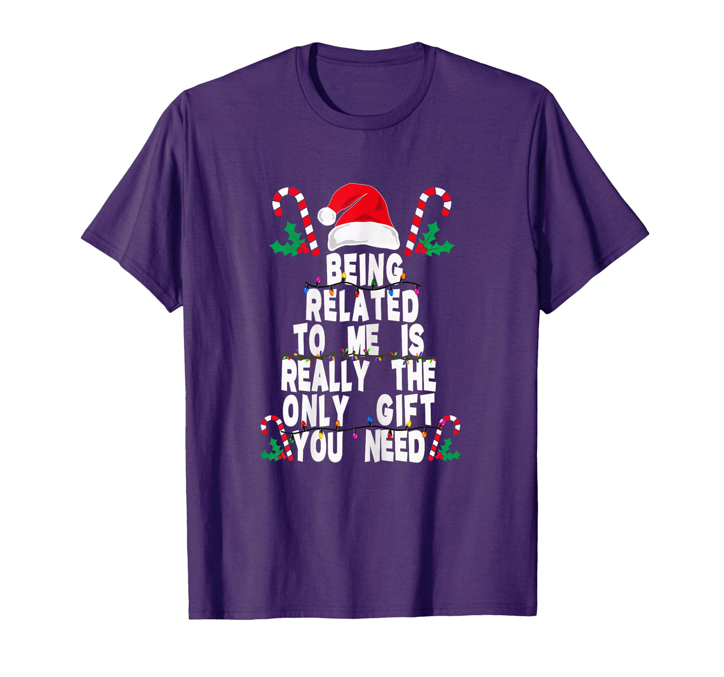 Womens Being Related to Me Funny Christmas Family Xmas Pajamas Gift T-Shirt