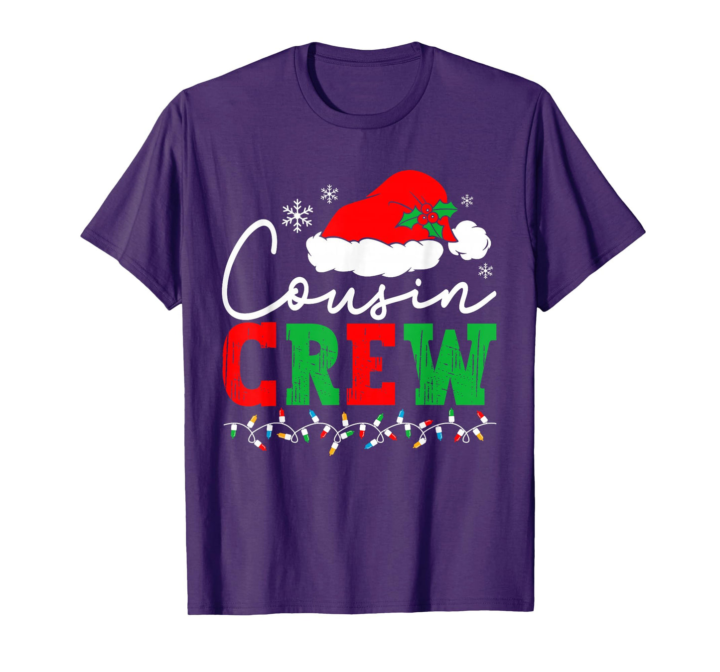 Cousin Crew Christmas Xmas Lights Family Matching Pajamas T-Shirt