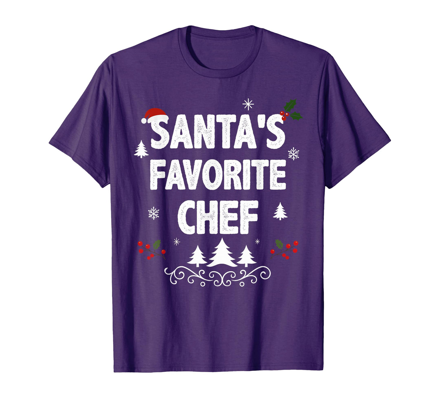 Santa's Favorite Chef Funny Holiday Christmas Pajamas T-Shirt