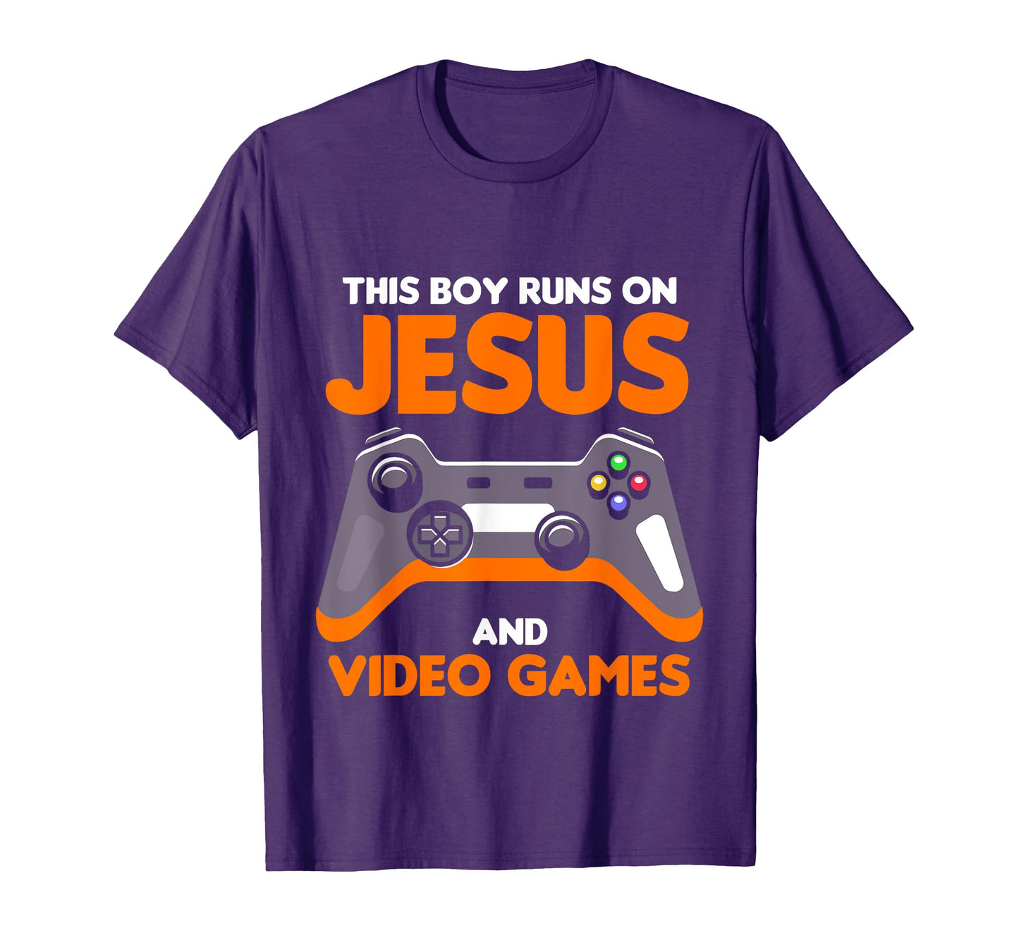 This Boy Runs On Jesus And Video Games Christian T-Shirt