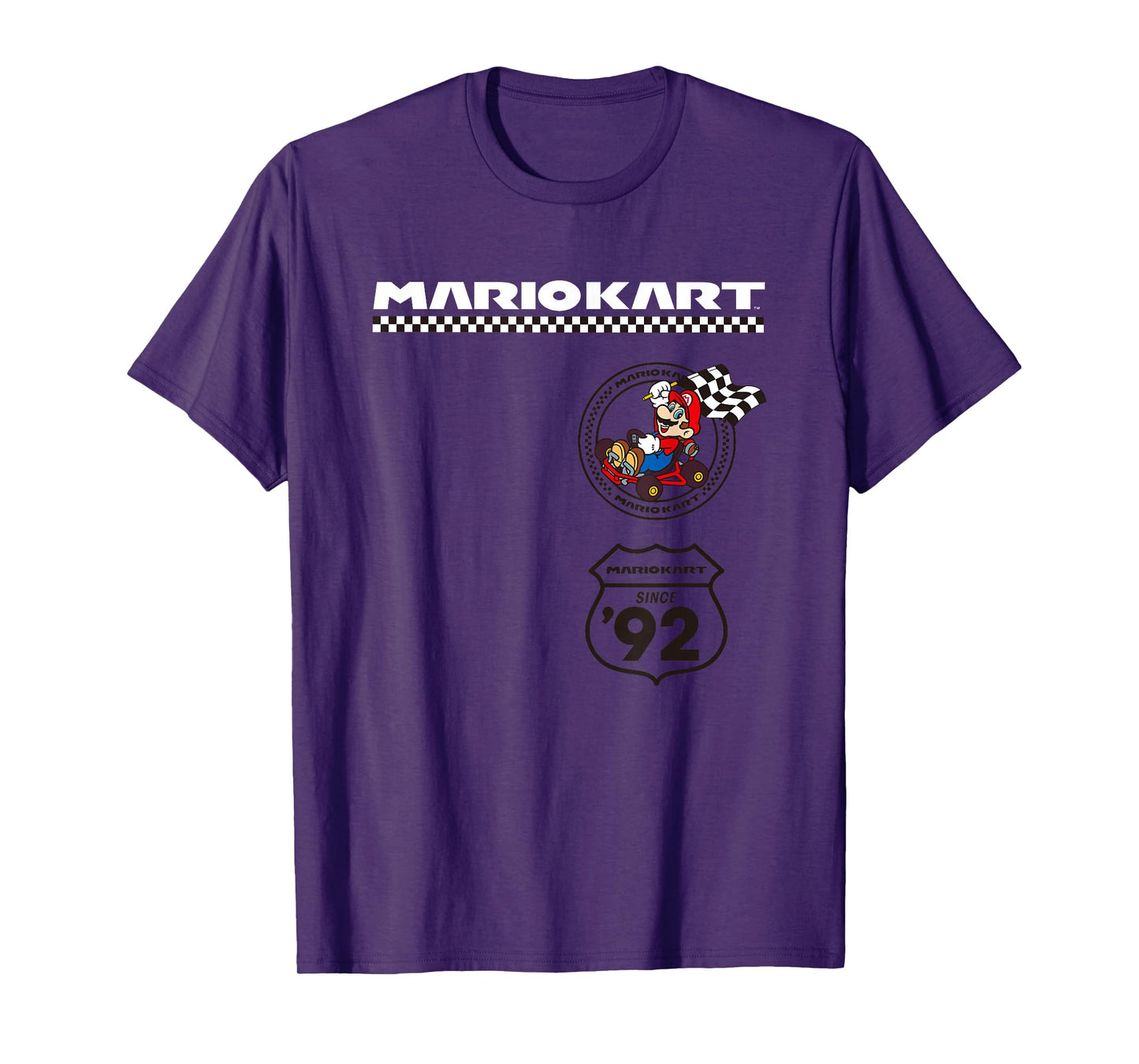 Mario Kart Racing Since '92 Checkered Race Banner T-Shirt