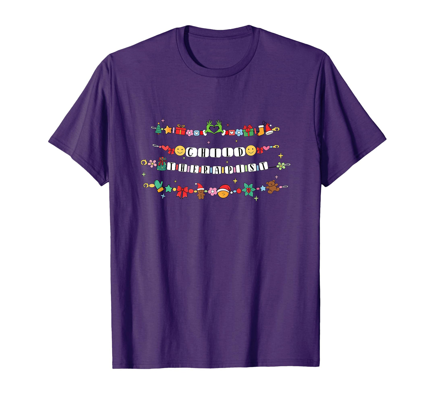 Child Therapist Bracelet Christmas Friendship Party Team T-Shirt