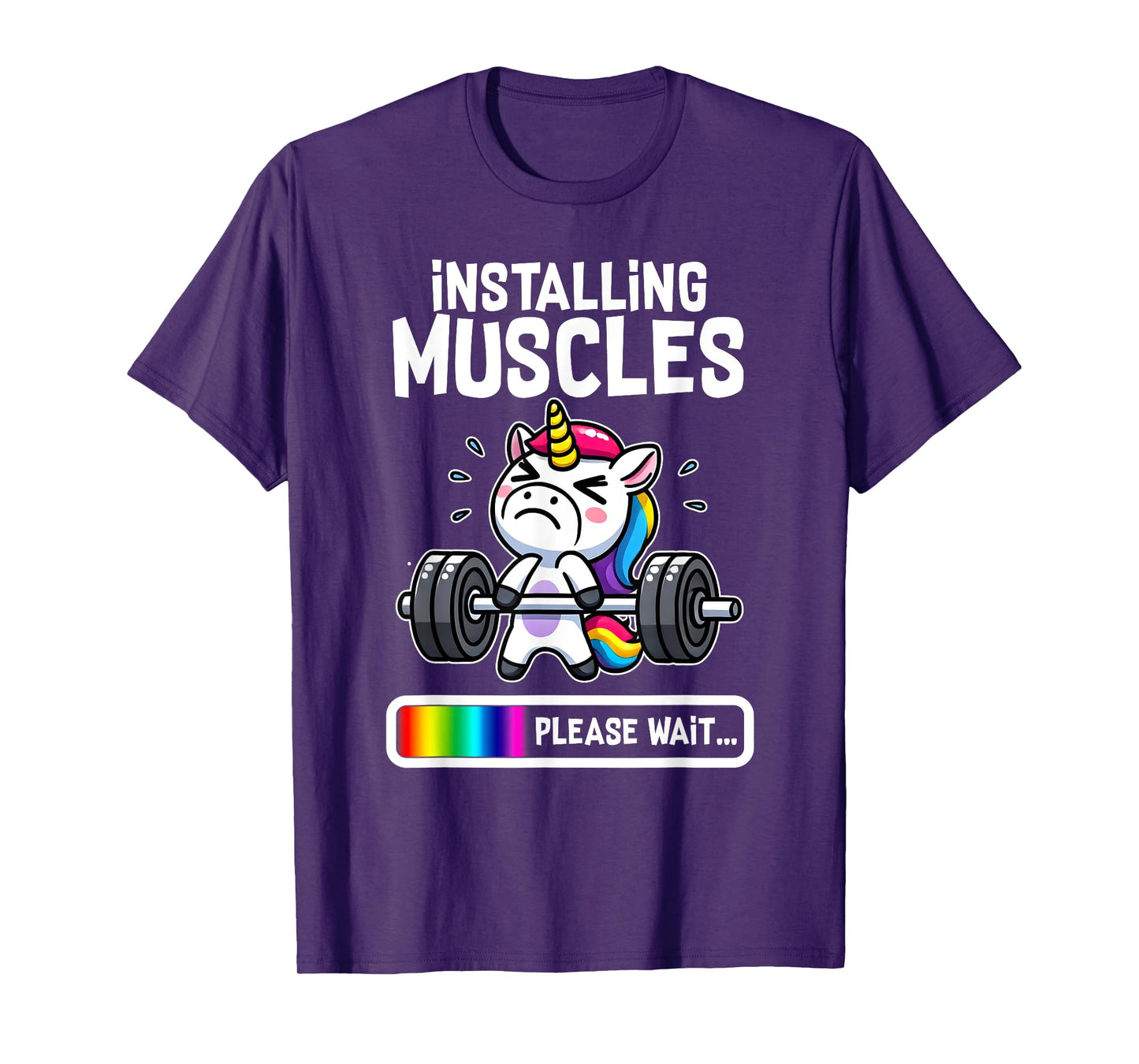 Funny Cute Unicorn Workout Gym Fitness Weightlifting Gift T-Shirt