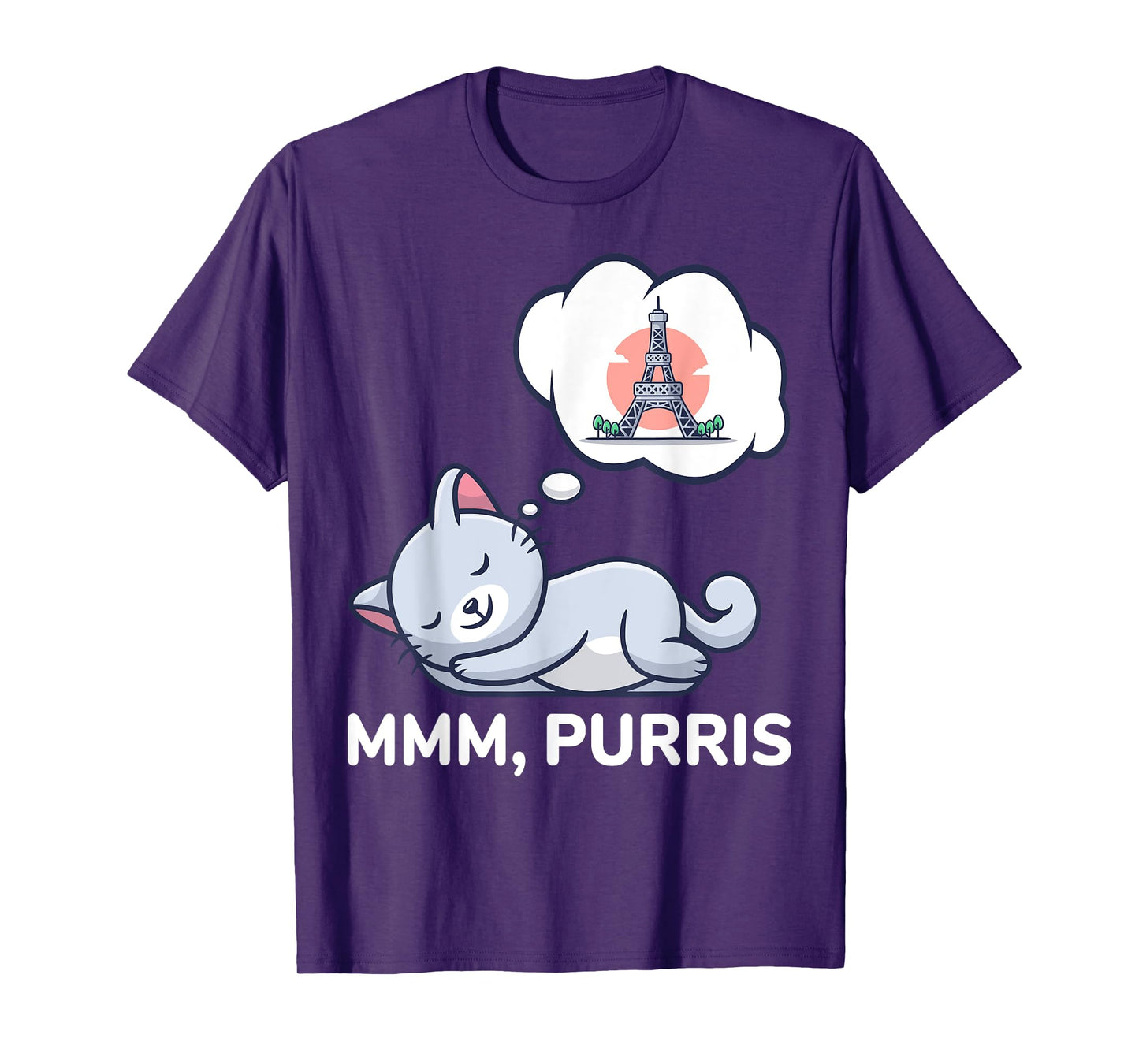 Funny Paris Cat Cute France Themed Gift T-Shirt