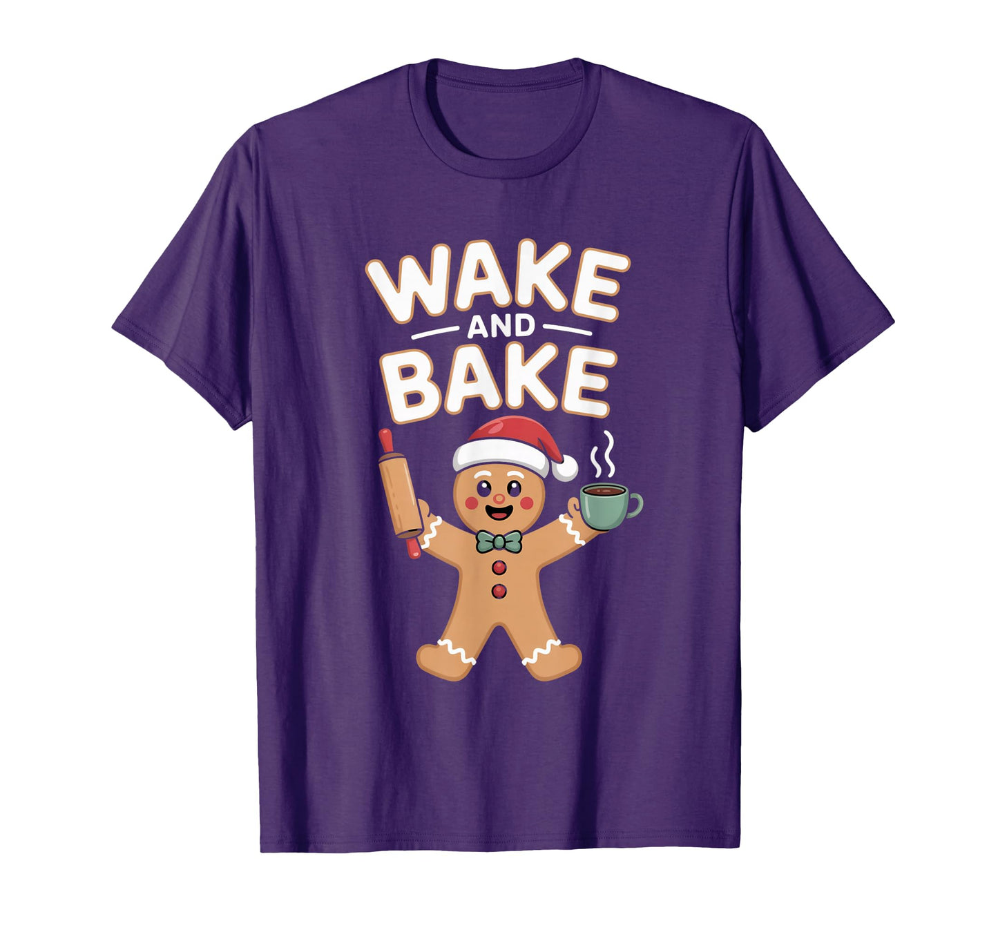 Wake and Bake Gingerbread Rolling Pin Christmas Cookie T-Shirt