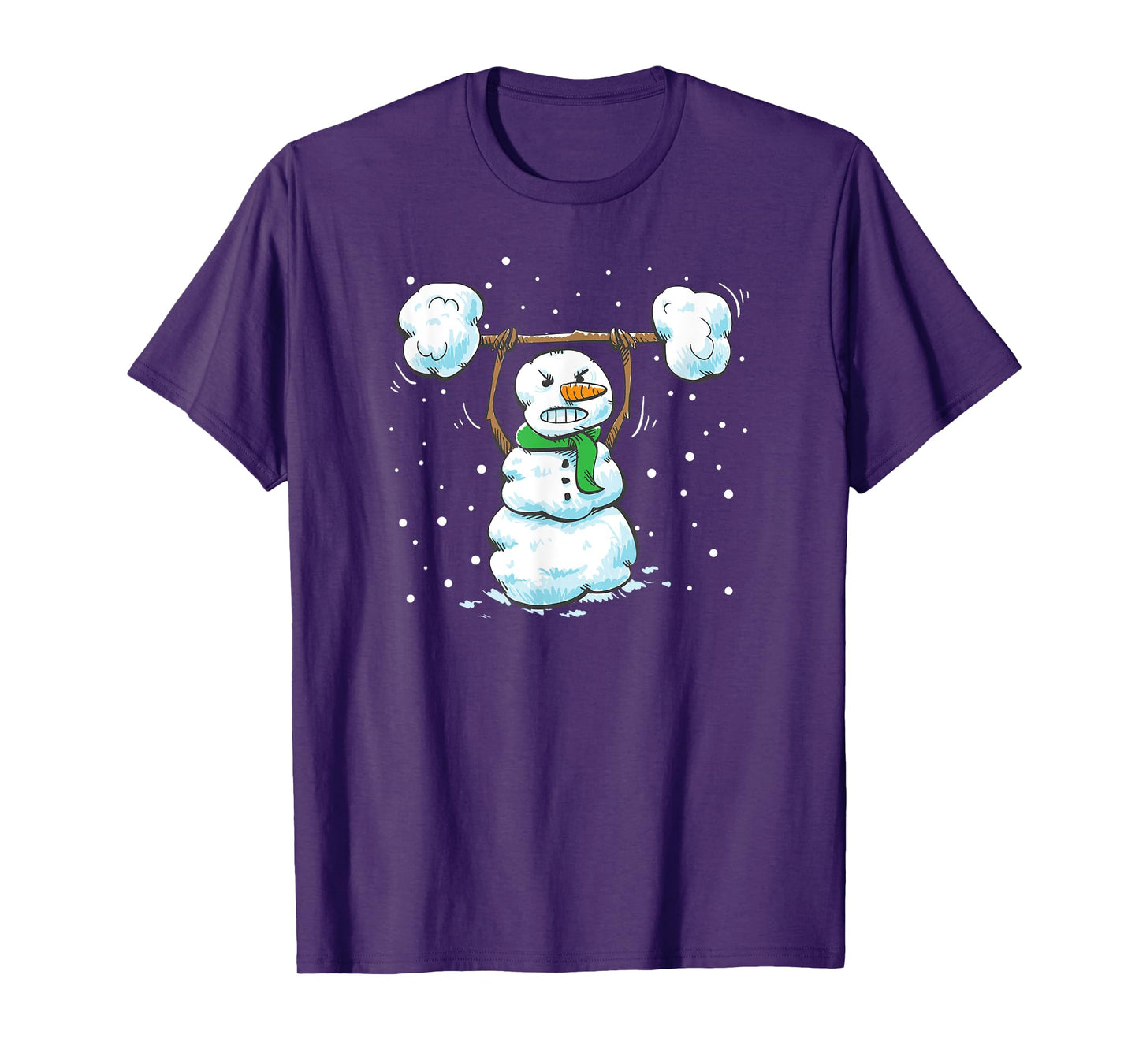 Christmas Weightlifting Snowman Shirt Funny Snowman Gym T-Shirt