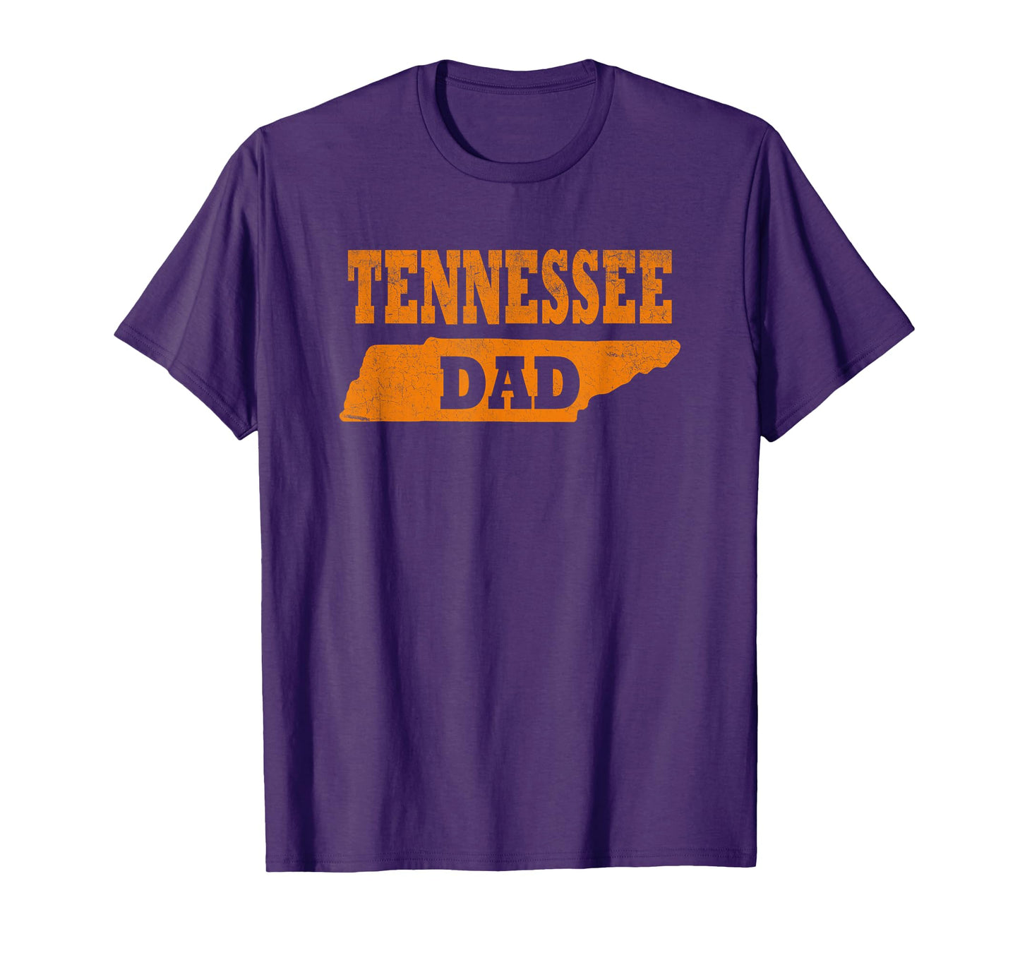 Tennessee Dad. Retro Tennessee TN Orange Vintage Design T-Shirt, Small, Black
