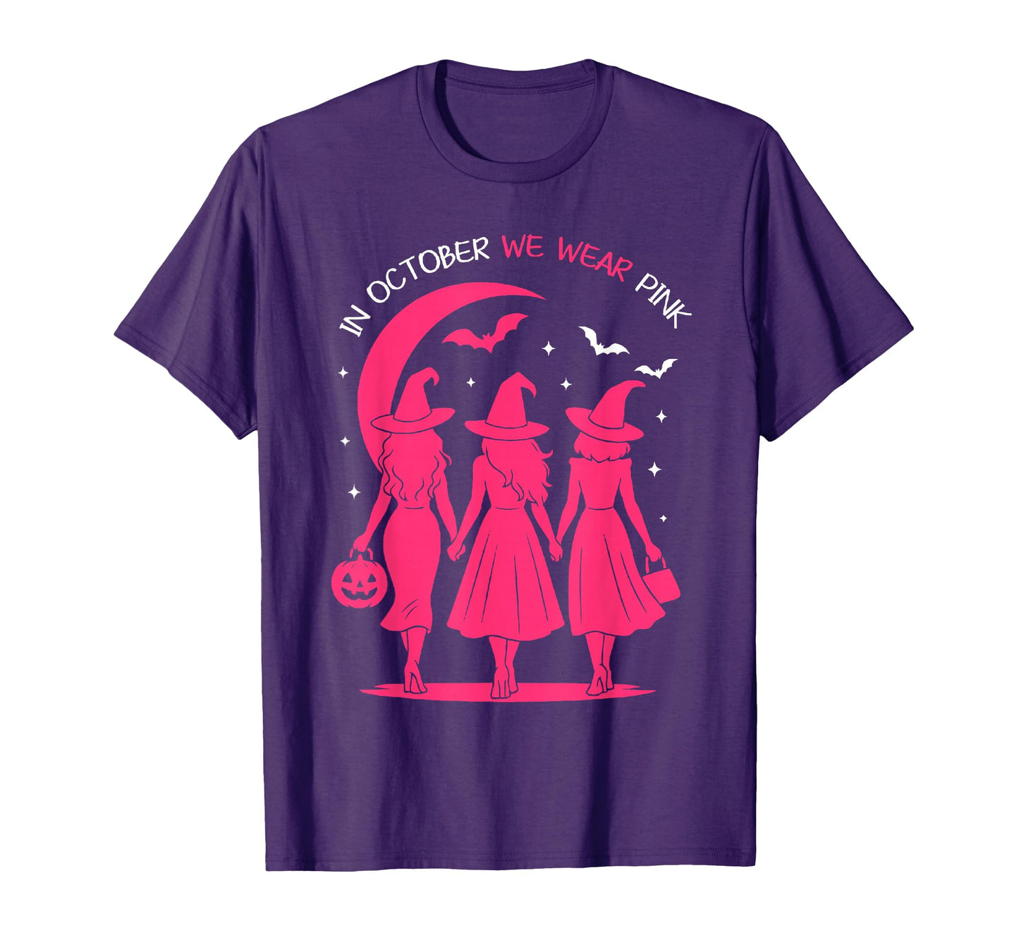 in October We Wear Pink Girls Breast Cancer Awareness Month T-Shirt