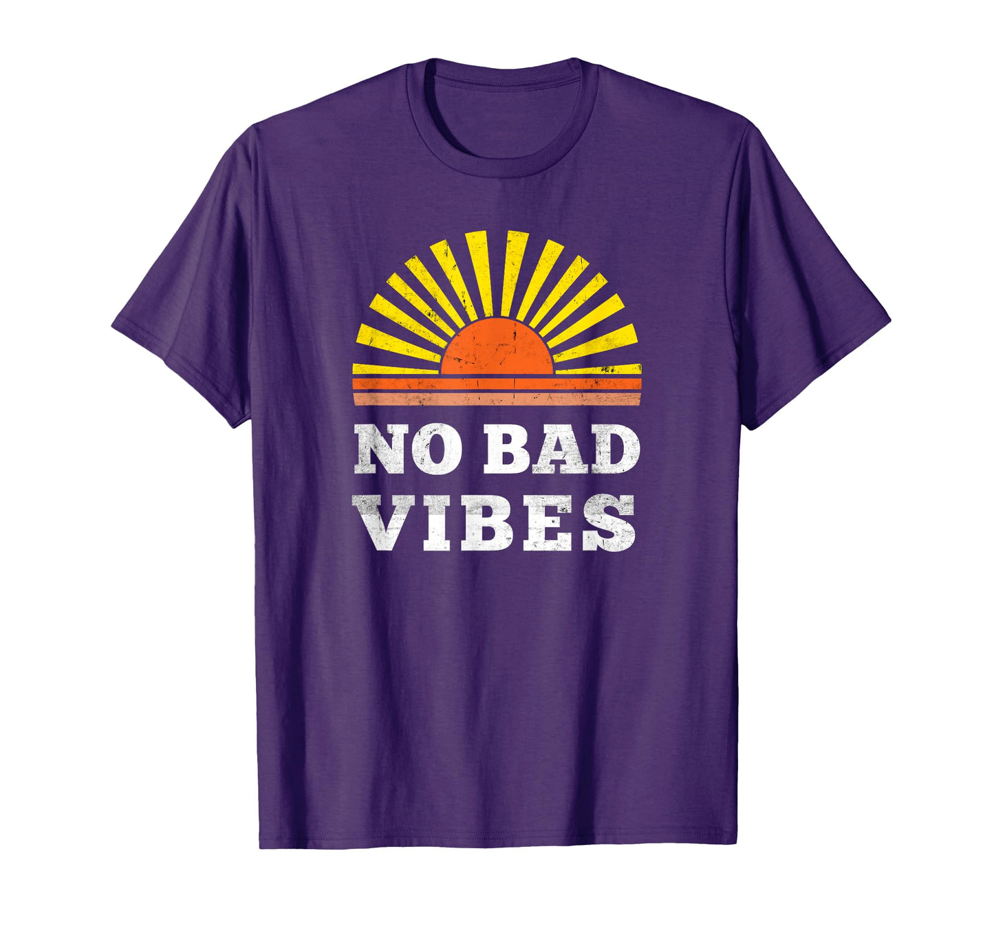 No Bad Vibes Retro Summer Sunset Think Positive Wellbeing Men Women Kids T-Shirt