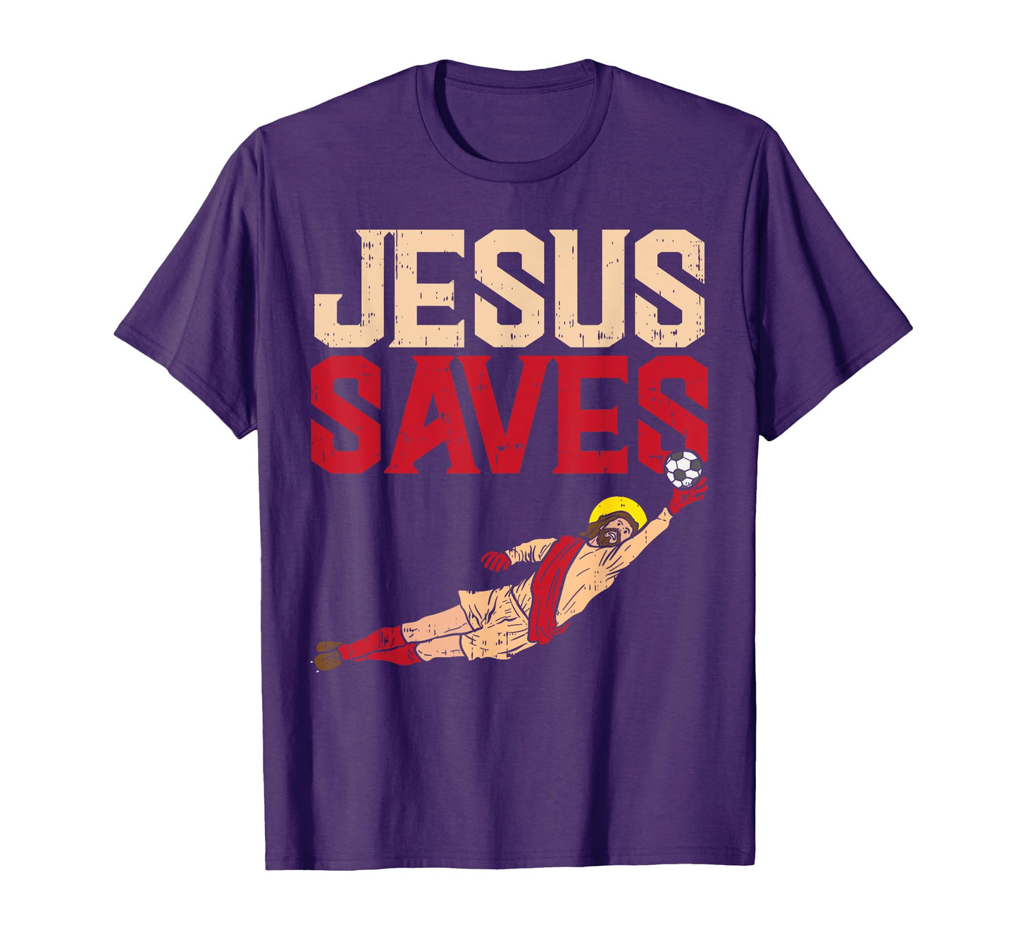 Jesus Saves Soccer Football Goalie Sport God Christian Gift T-Shirt
