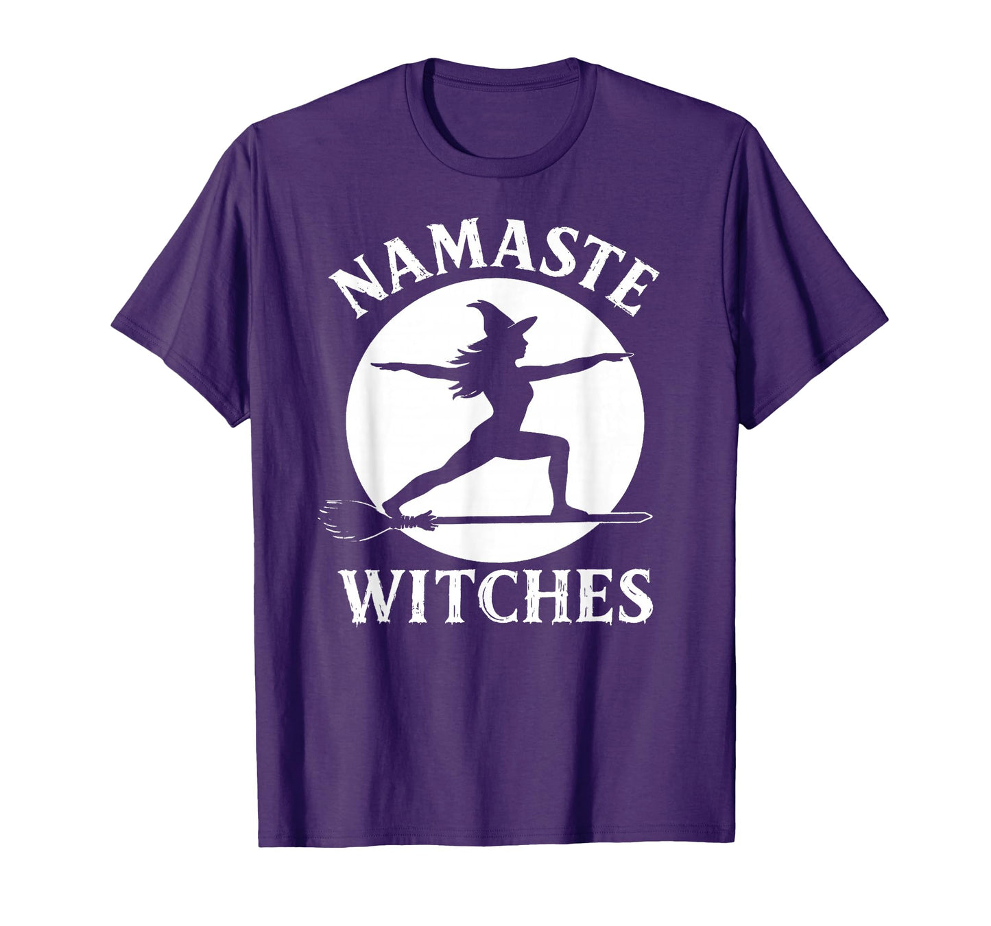 Namaste Witches Funny Halloween Yoga Warrior Pose Witch T-Shirt