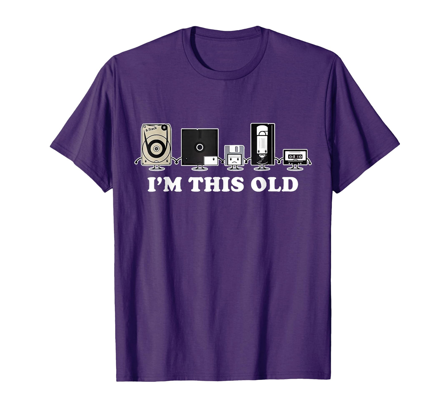I'm This Old Retro Vintage Cassette Tape Floppy Disk VHS T-Shirt