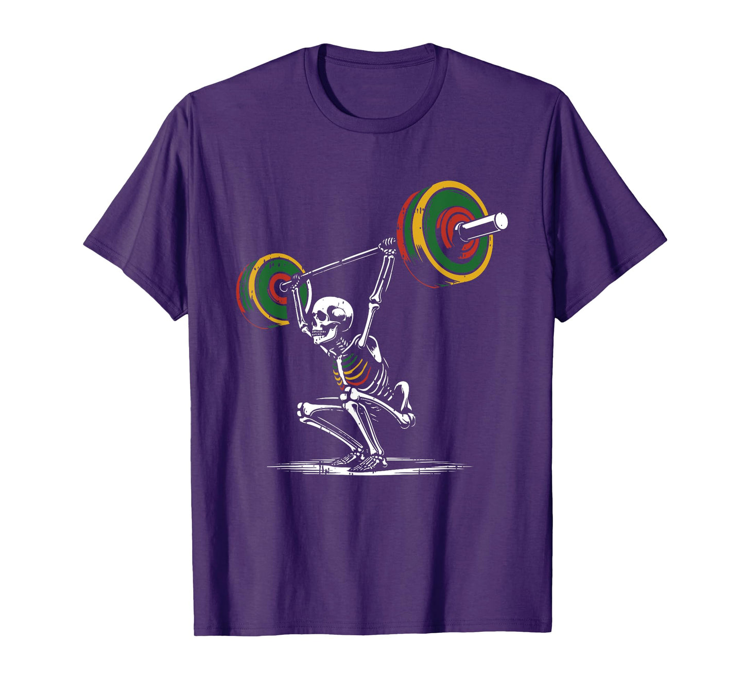 Skeleton Lifting Fathers Day Gym Workout Dad Papa Men T-Shirt