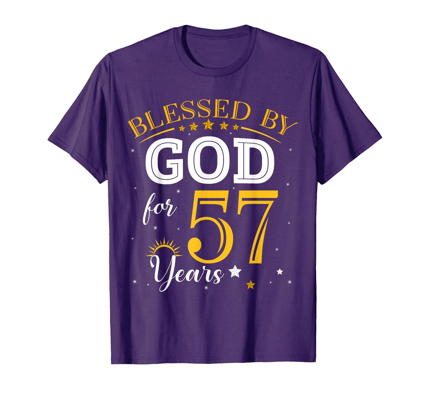 Vintage Blessed by God For 57 Years Old 57th Birthday Girl T-Shirt