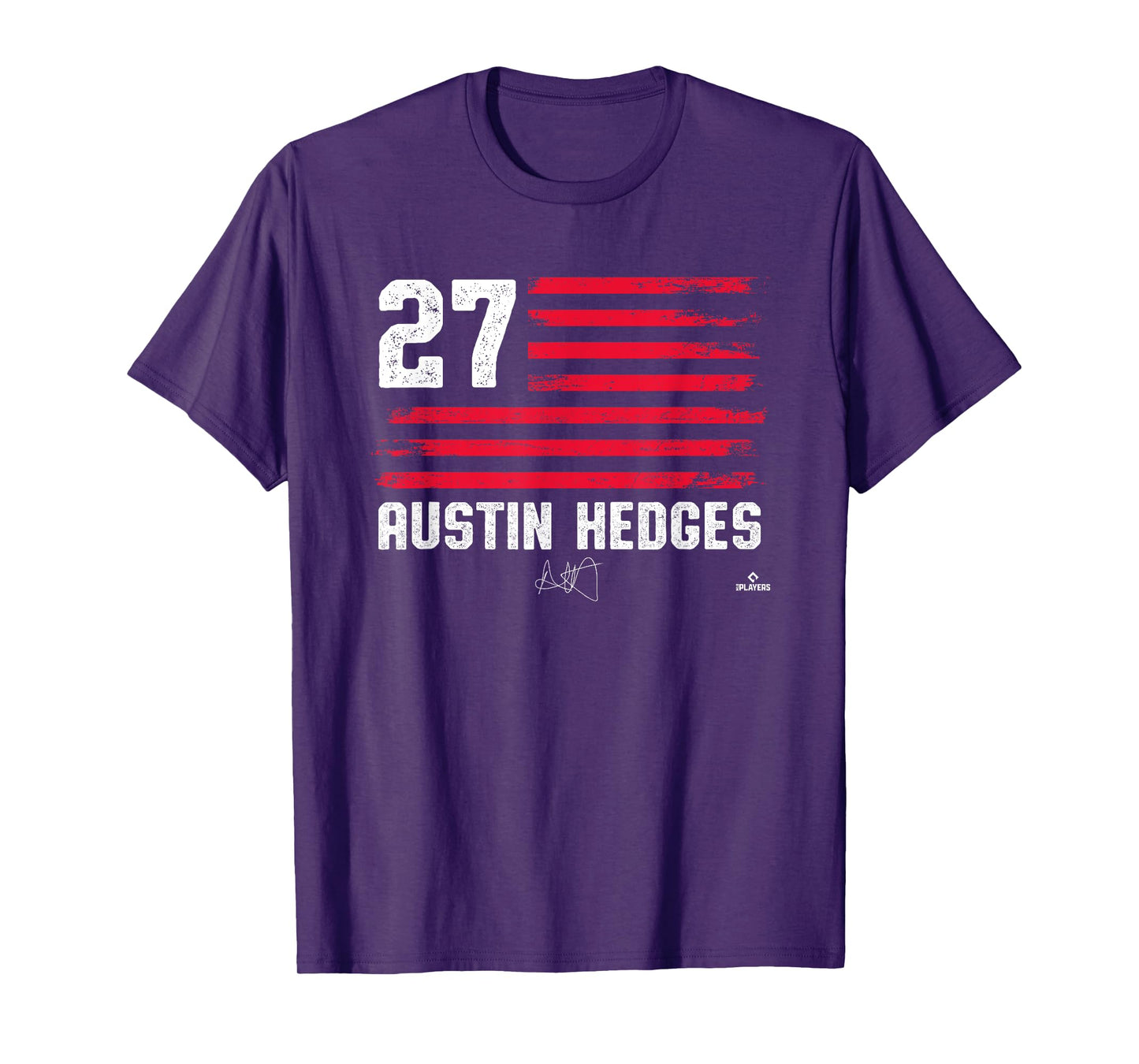 Flag Stripes Austin Hedges Cleveland Baseball MLBPA T-Shirt