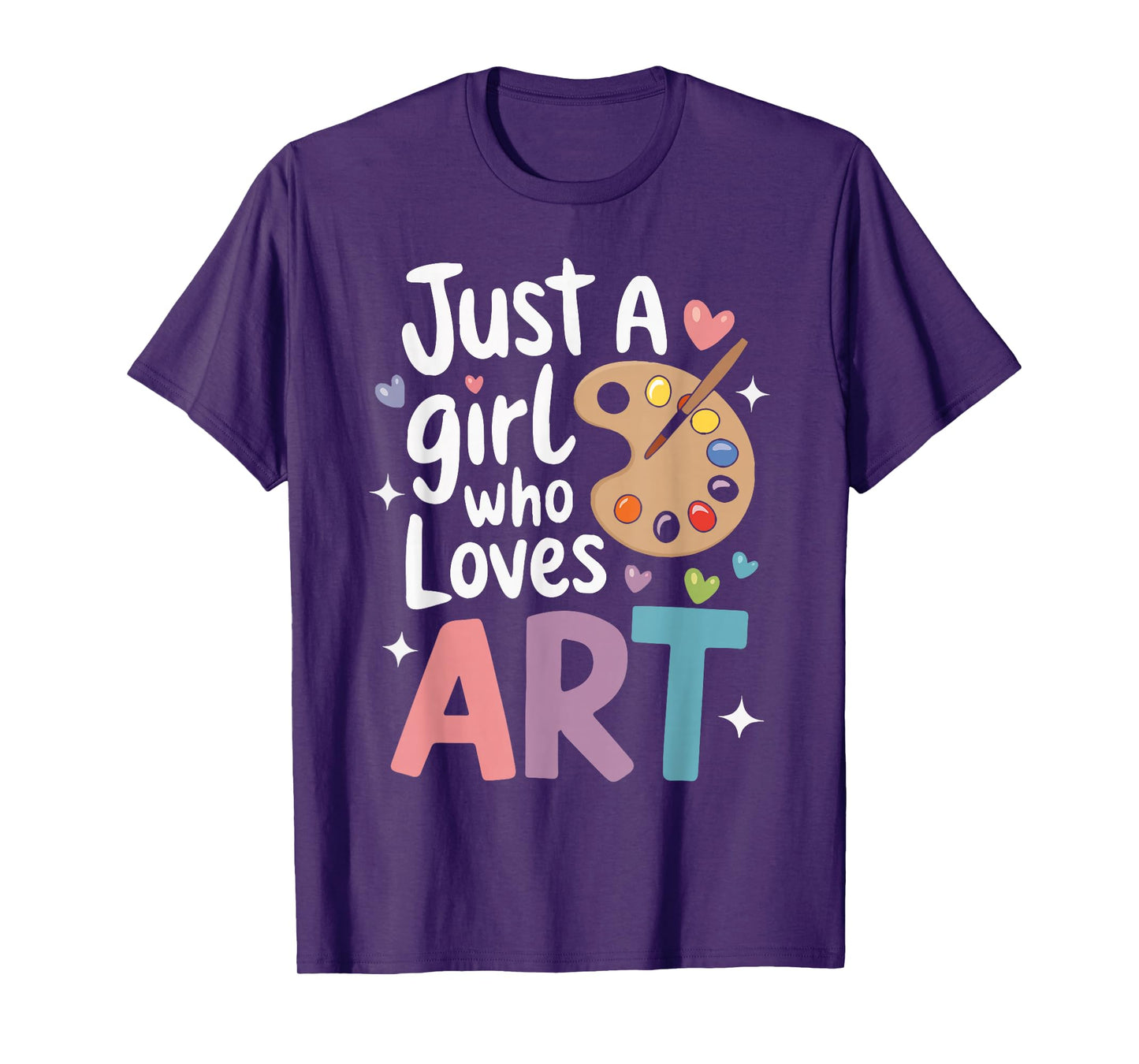 Just a Girl Who Loves Art Cute Back To School Kids Girls T-Shirt
