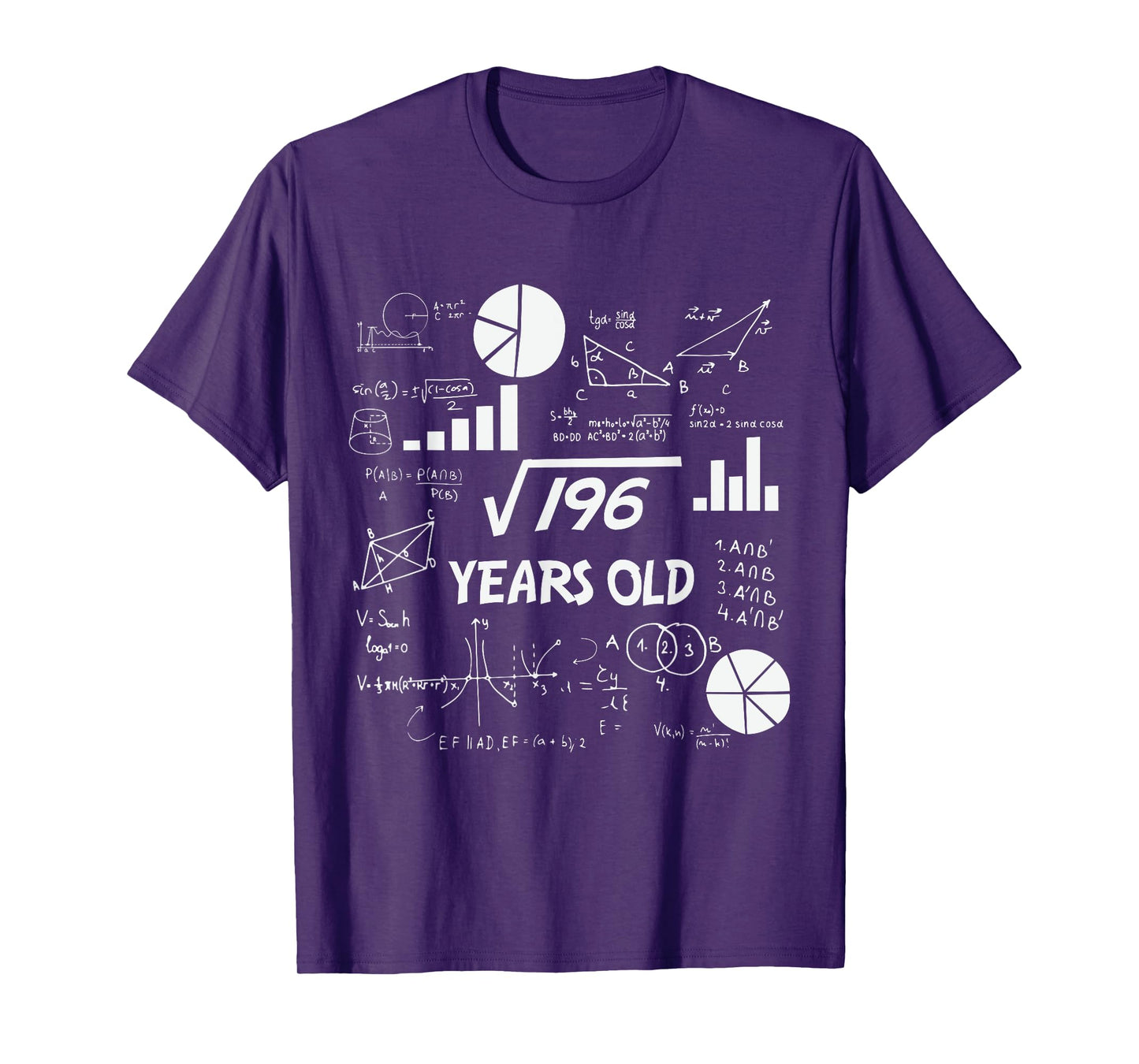 14th Birthday Square Root of 196 Math 14 Years Old Birthday T-Shirt