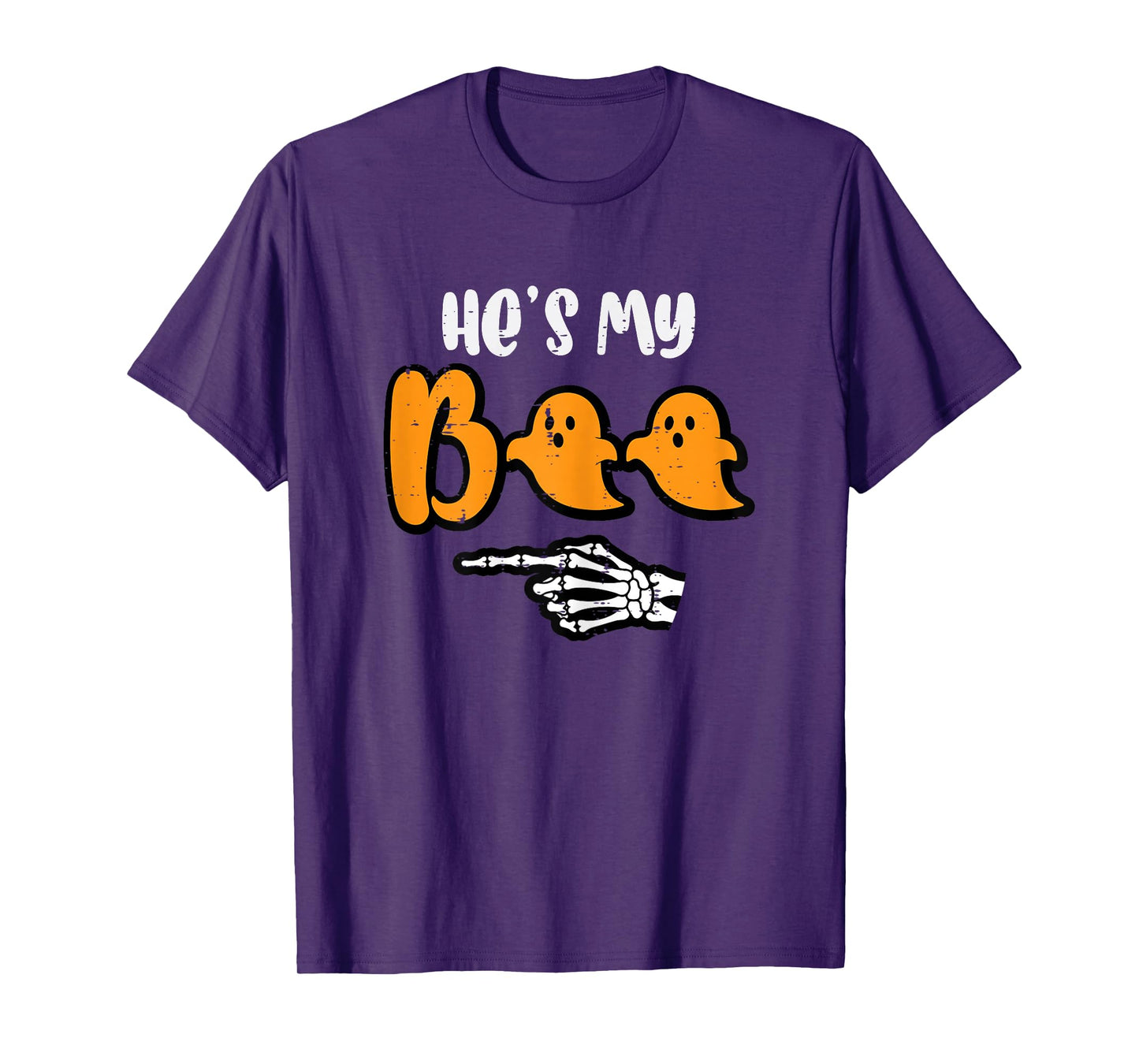 Halloween Matching Hes My Boo Skeleton Couple Costume Women T-Shirt