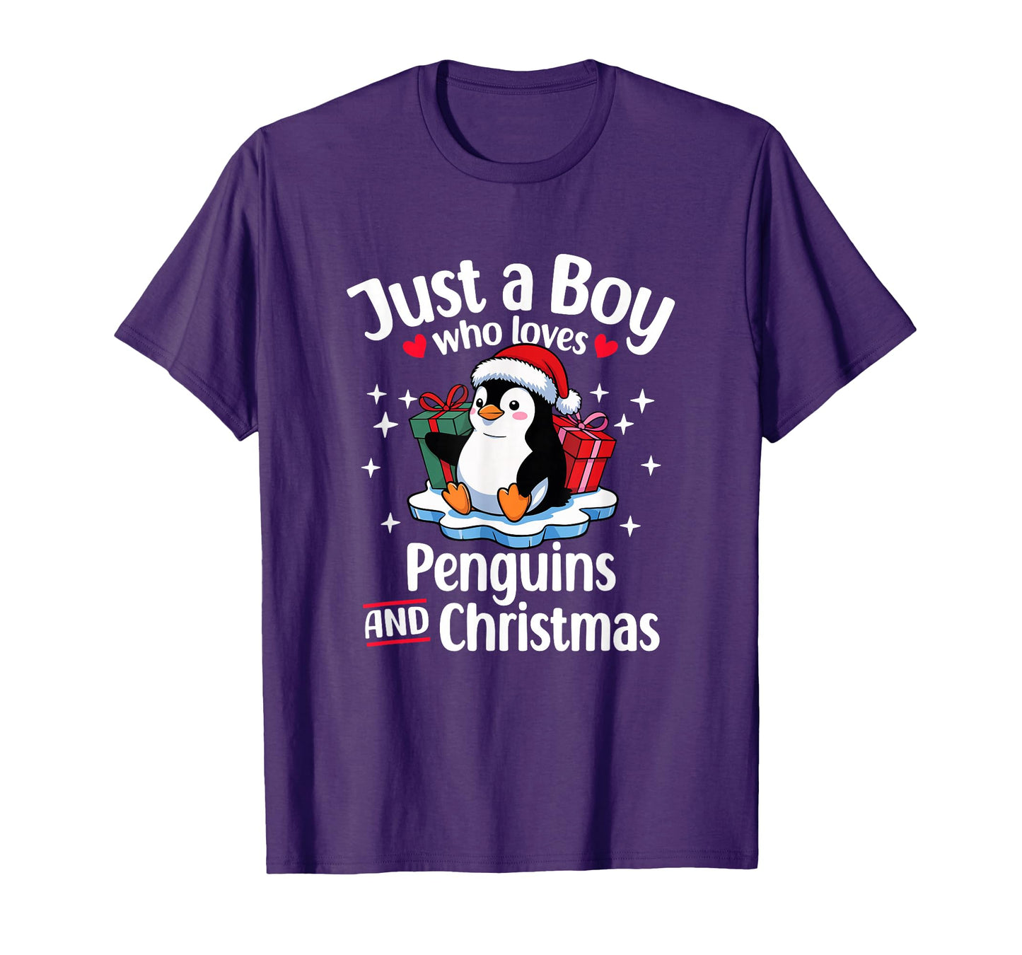 Just a Boy Who Loves Penguins Christmas T-Shirt
