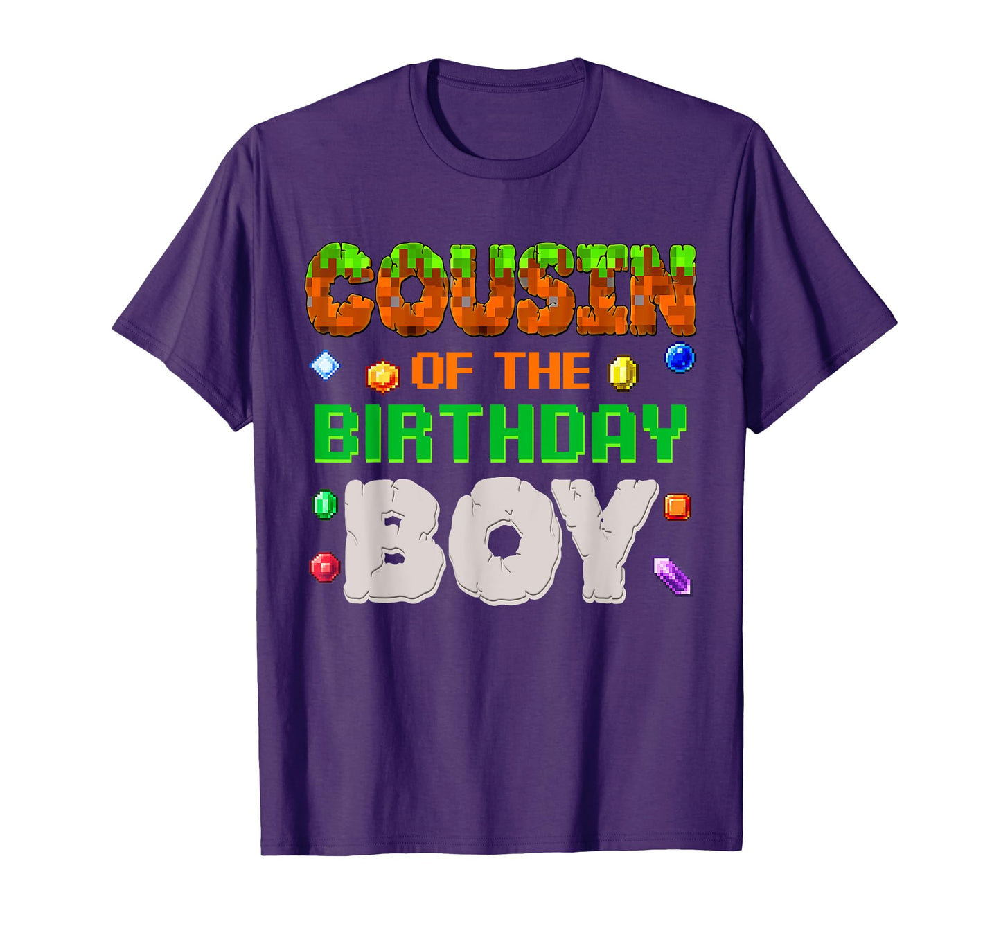 Cousin Of The Birthday Boy Video Gamer Black Boys' Birthday Pixel Number T-Shirt