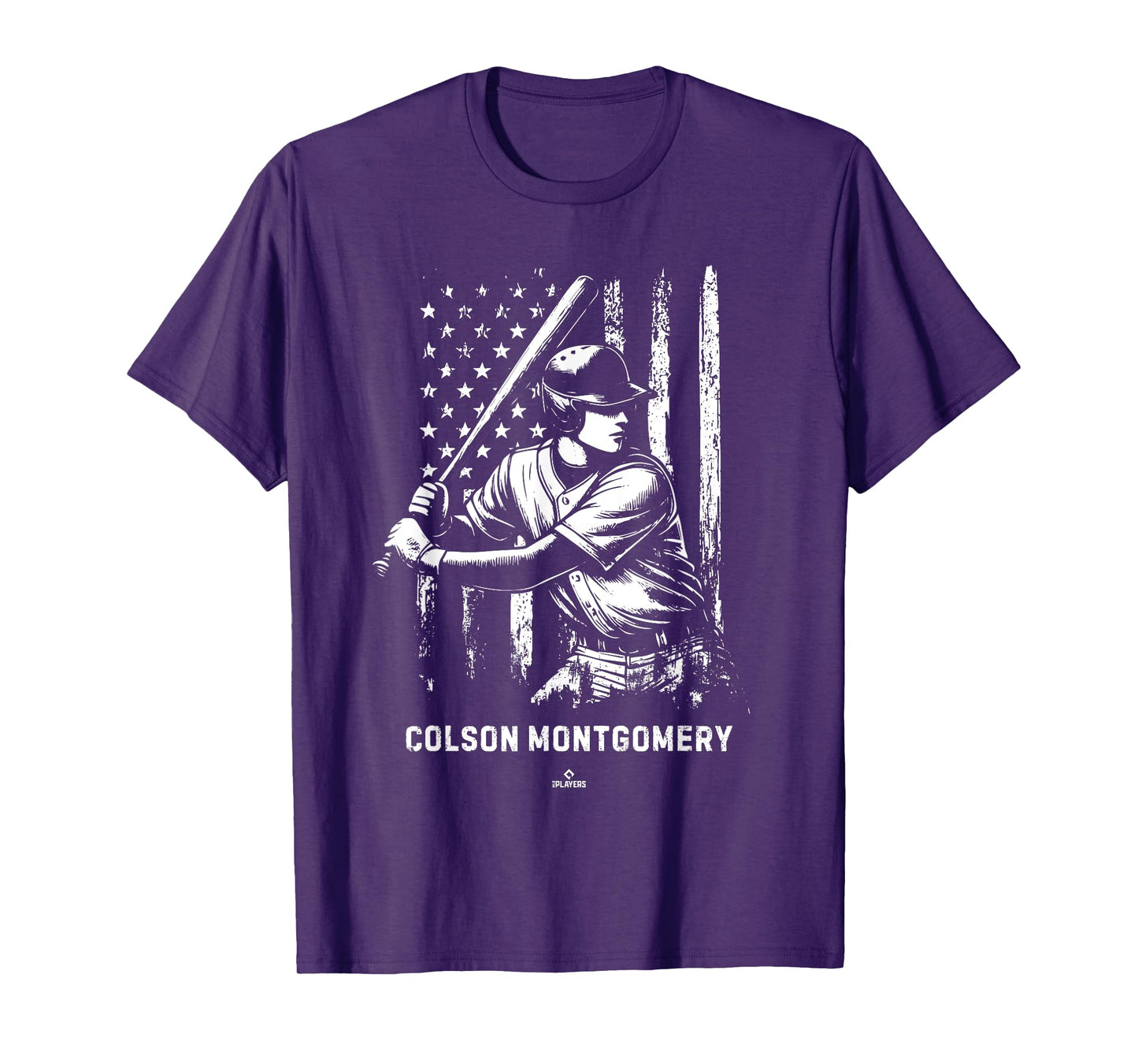 Player Illustration Flag Colson Montgomery Prospect Baseball T-Shirt